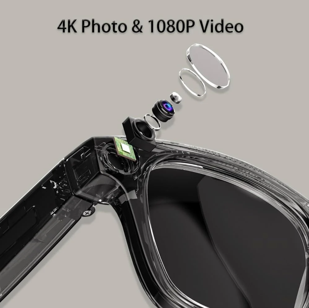 Lentes con cámara 4K, gafas inteligentes con IA - Image 2