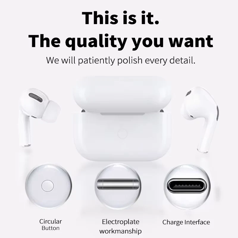 Audífonos Inalámbricos Bluetooth Airs Pro: Sonido estéreo Hi-Fi. Incluye micrófono, estuche de carga y resistencia al agu - Image 3