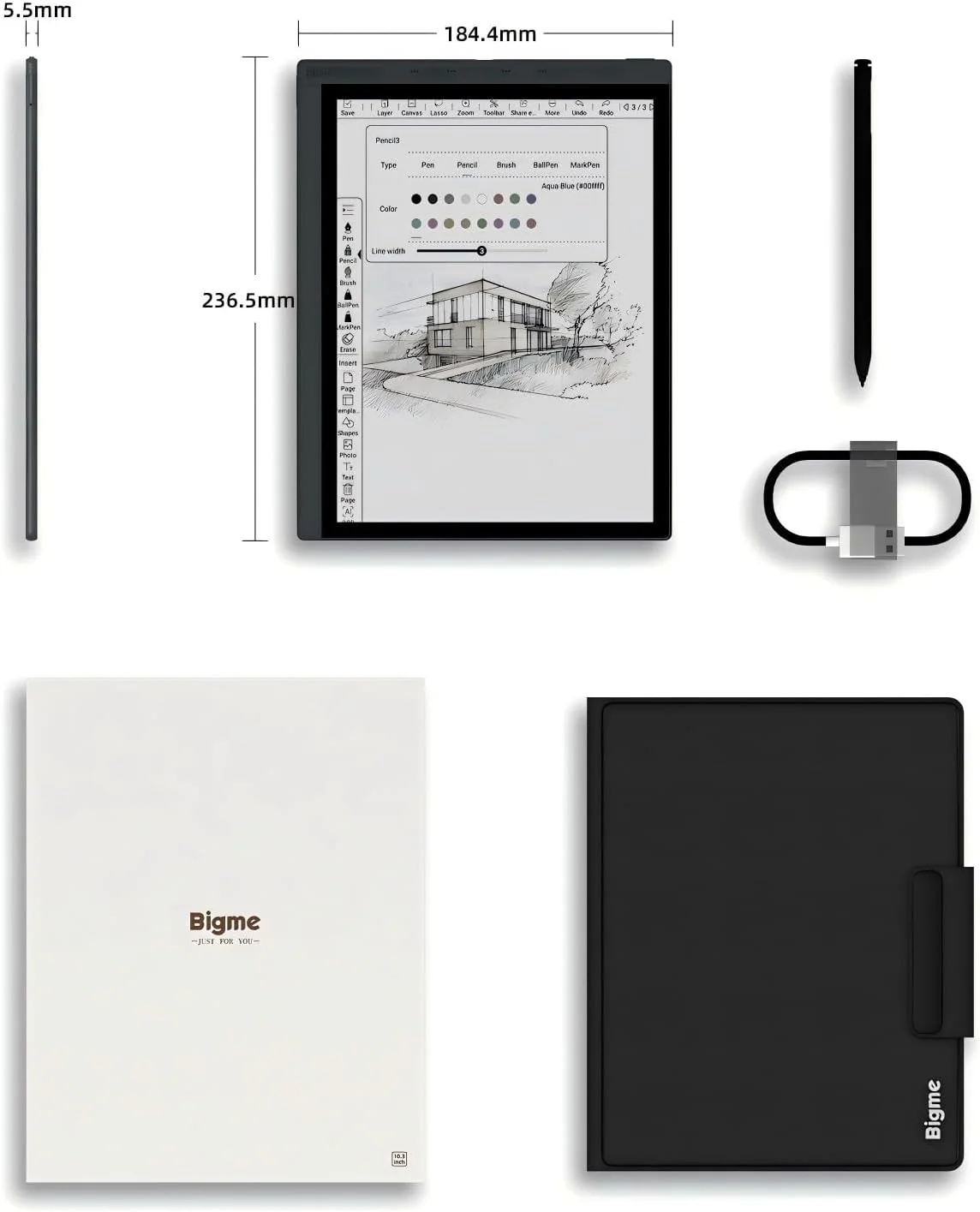 Bigme Tablet de Tinta Electronica B1051C 10.3" – Pantalla Kaleido 3 con Android 14, Teclado Magnético y Stylus Incluidos - Image 9