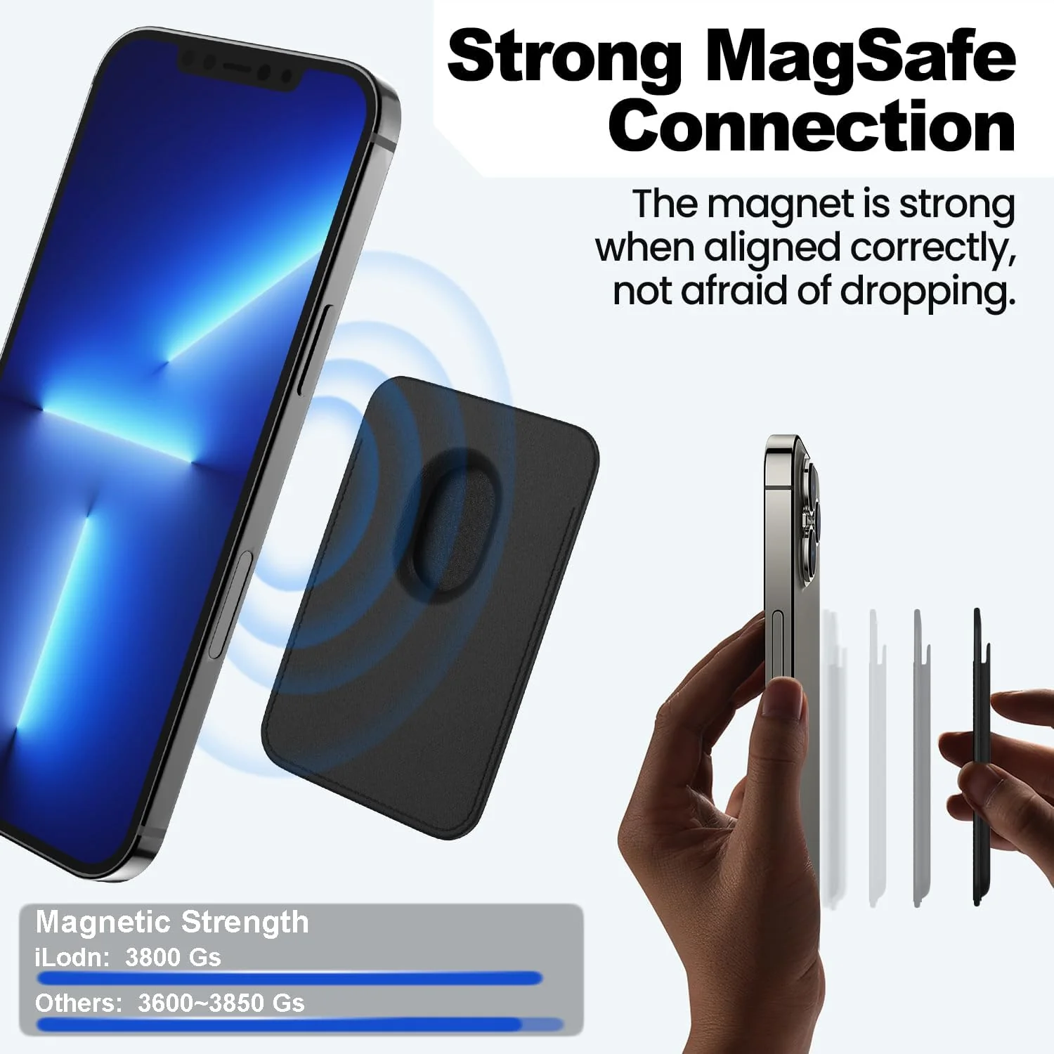 Billetera magnética compatible con iPhone 11, iPhone 12, iPhone 13, iPhone 14, iPhone 15, iPhone 16 - Image 4