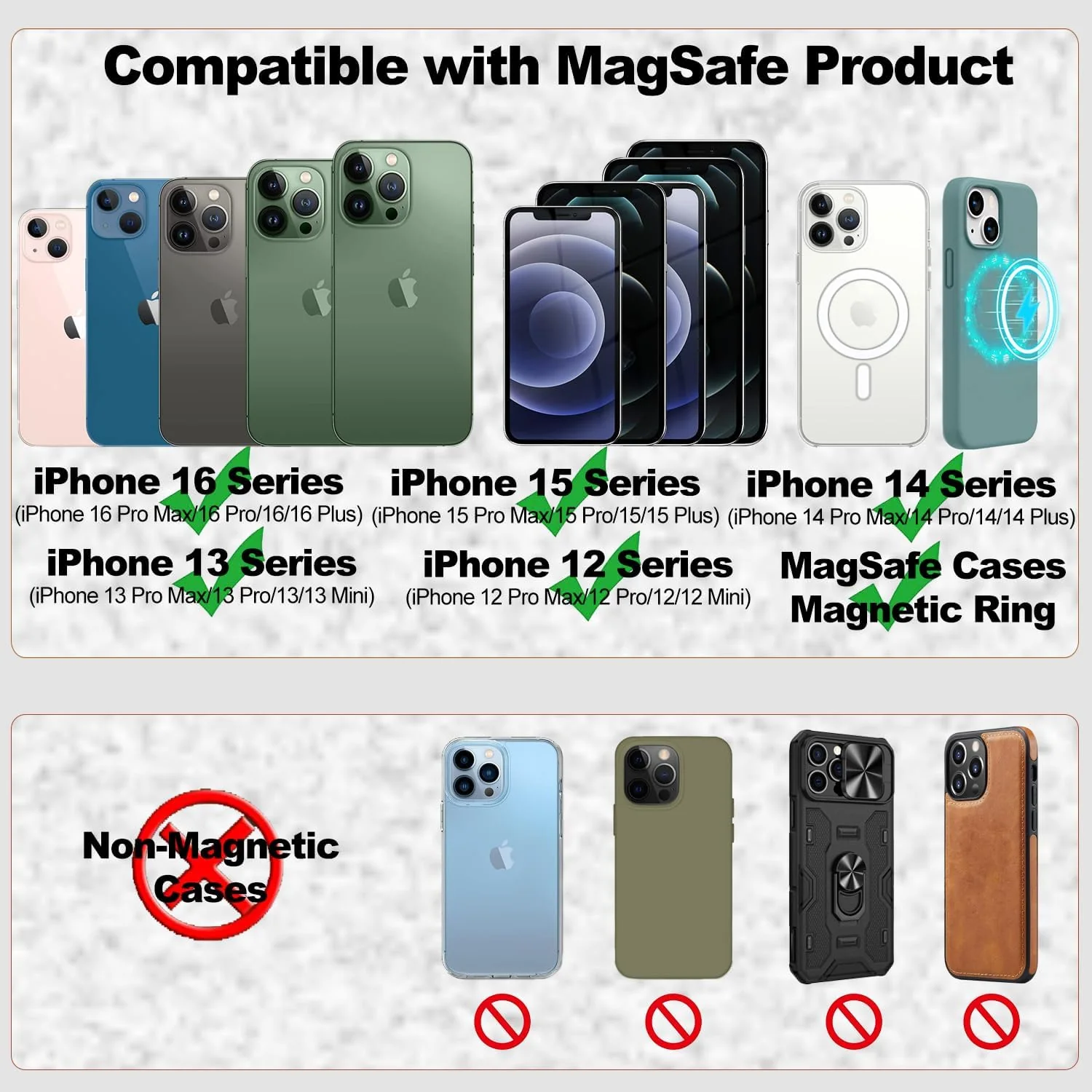 Billetera magnética compatible con iPhone 11, iPhone 12, iPhone 13, iPhone 14, iPhone 15, iPhone 16 - Image 8