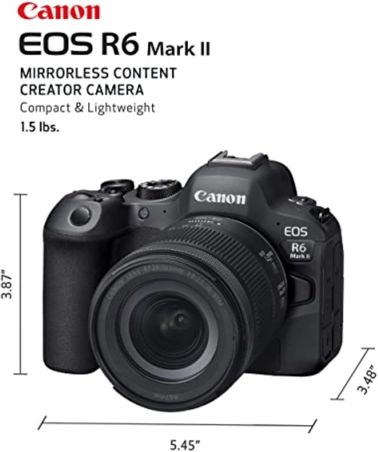 Canon EOS R6 Mark II Cámara sin espejo con lente RF24-105mm F4-7.1 is STM - Image 2