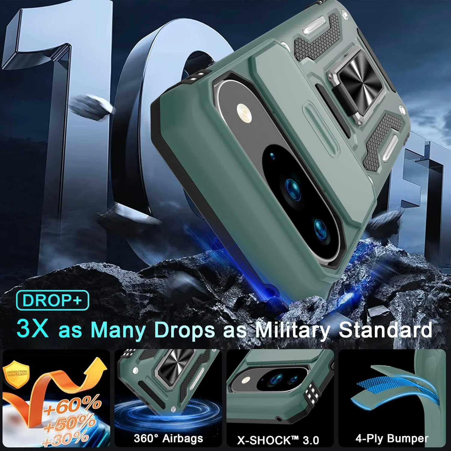 Carcasa Antichoques Grado Militar para Google Pixel 10 / 10 Pro con Soporte y Protector - Image 3