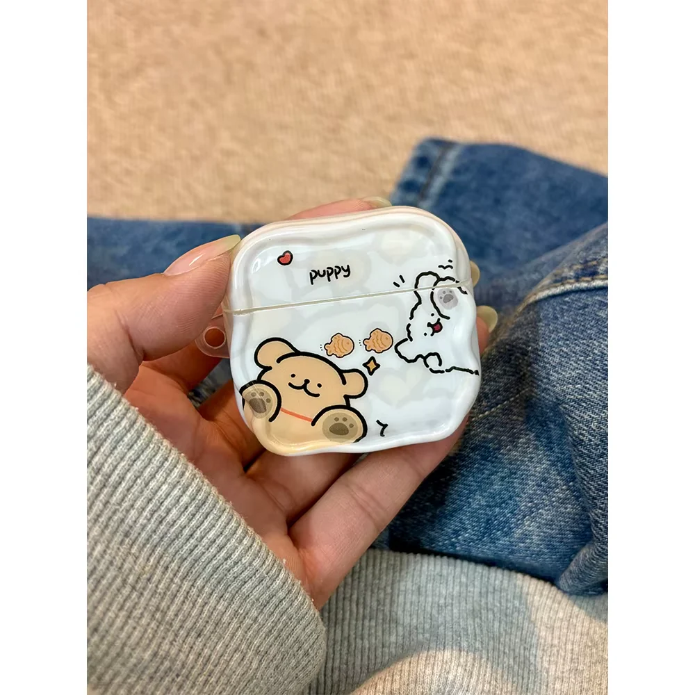 Carcasa Protectora para AirPods con Diseño Kawaii de Perrito y Osito Estilo Japonés - Image 10