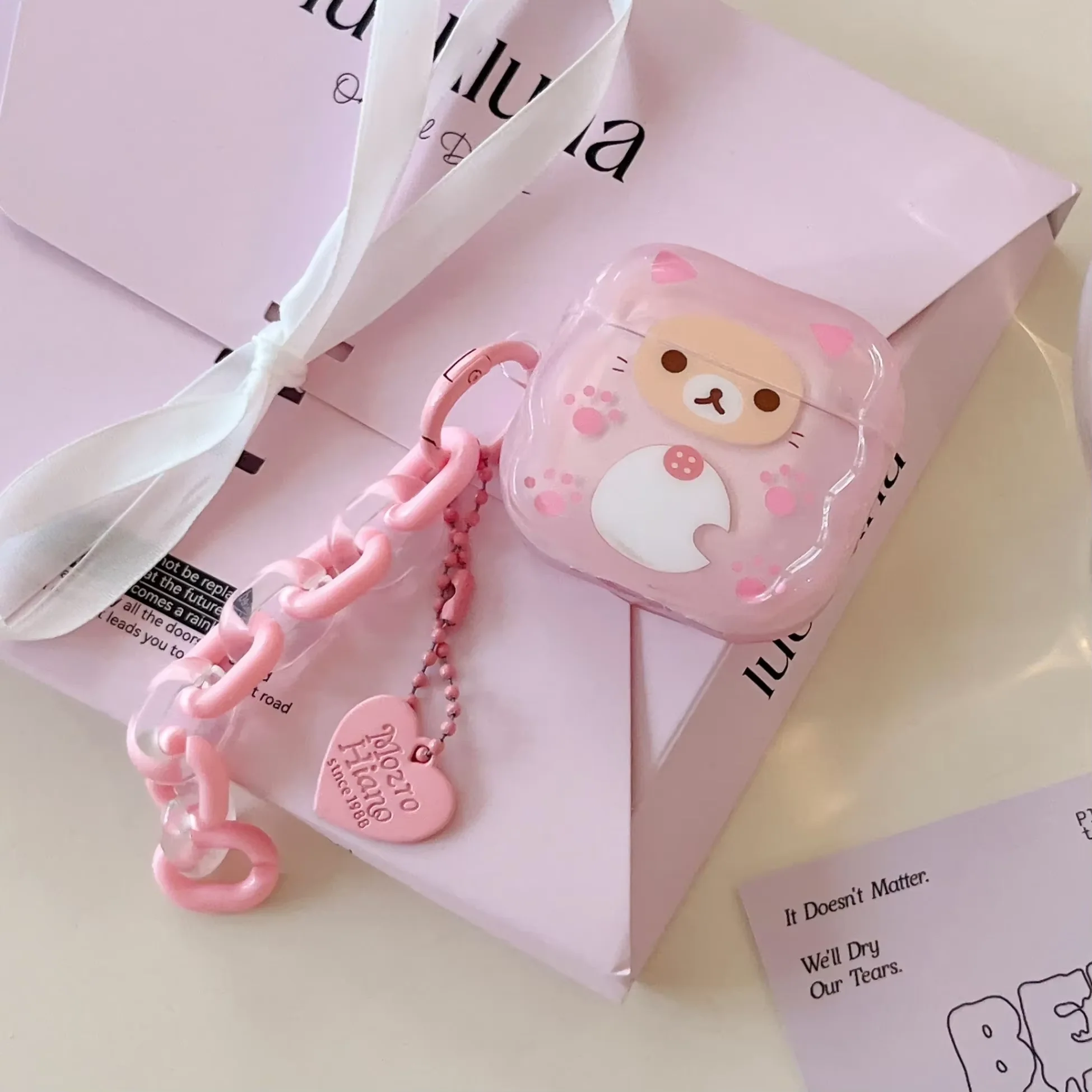Carcasa Protectora para AirPods con Diseño Kawaii de Perrito y Osito Estilo Japonés - Image 14