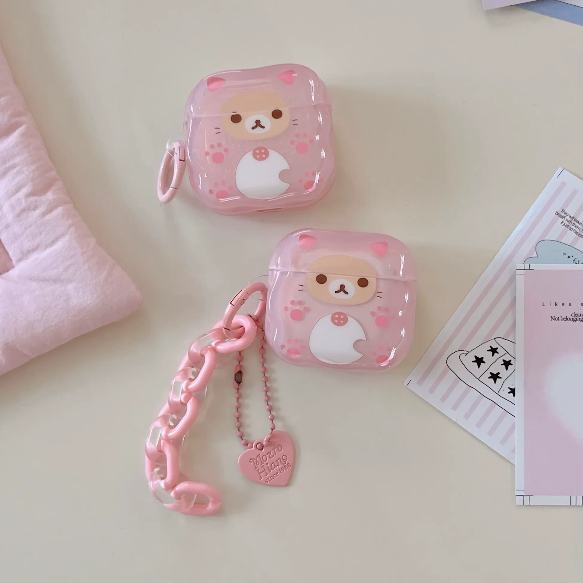Carcasa Protectora para AirPods con Diseño Kawaii de Perrito y Osito Estilo Japonés - Image 4