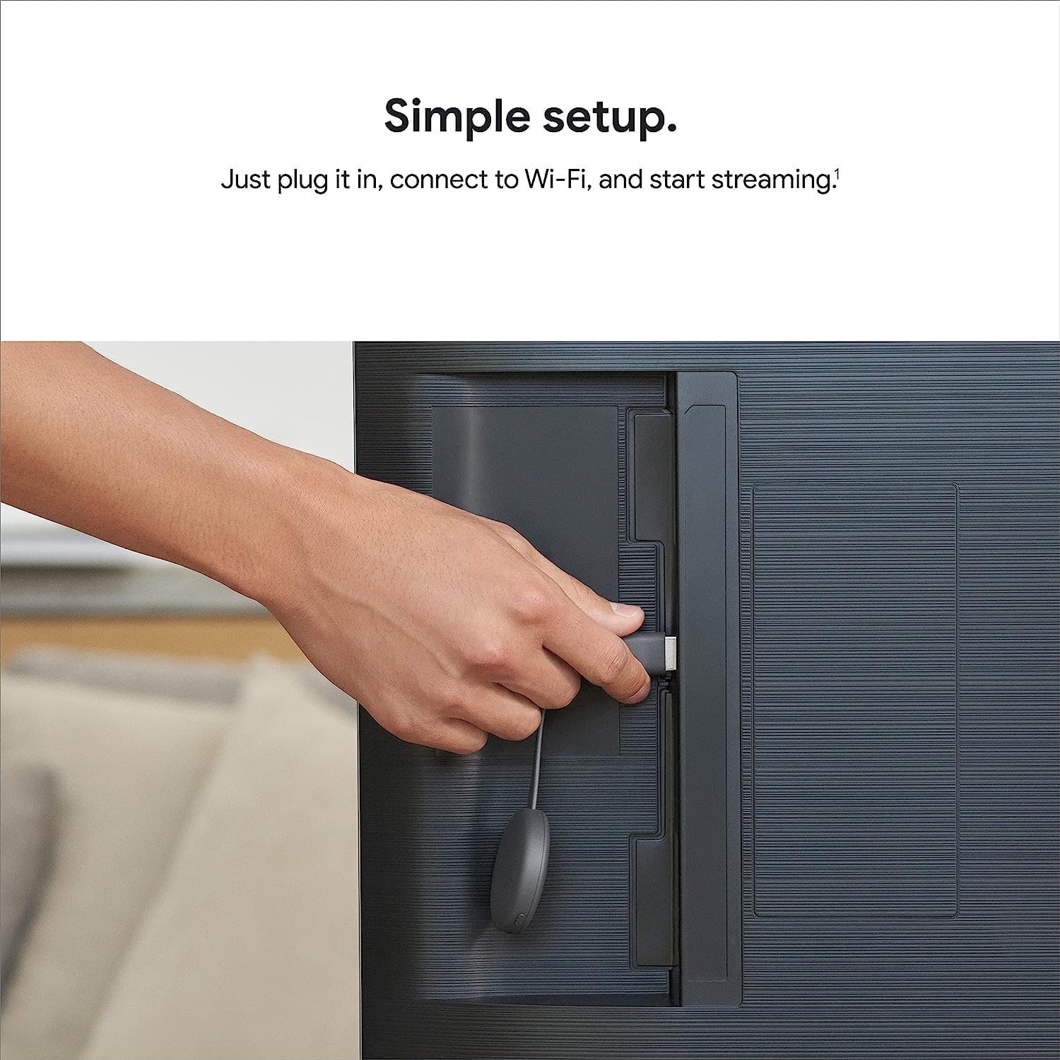 Chromecast - Dispositivo de transmisión con cable HDMI - Transmite programas, música, fotos y deportes desde tu teléfono a tu televisor, incluye funda y paño de limpieza (versión japonesa) - Compatible con EE. UU. - Image 2