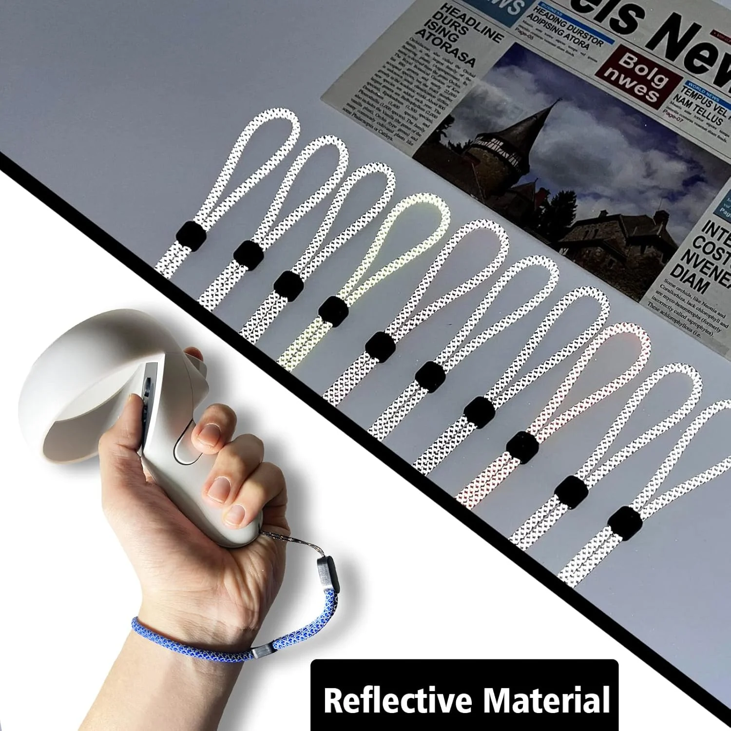 Correas de muñeca reflectantes de repuesto mejoradas para el controlador Oculus Quest de 2.ª generación. Correa de mano ajustable, resistente y cómoda. Tapón de resina negra de fácil colocación. - Image 3