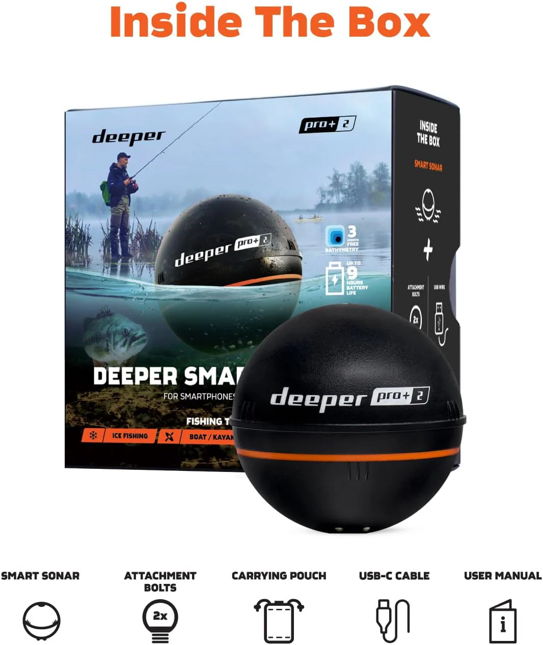 Deeper PRO+ 2 Sonda de Pesca Fish Finder – GPS Integrado, Mapeo desde Orilla y 3 Haces de Sonar - Image 7