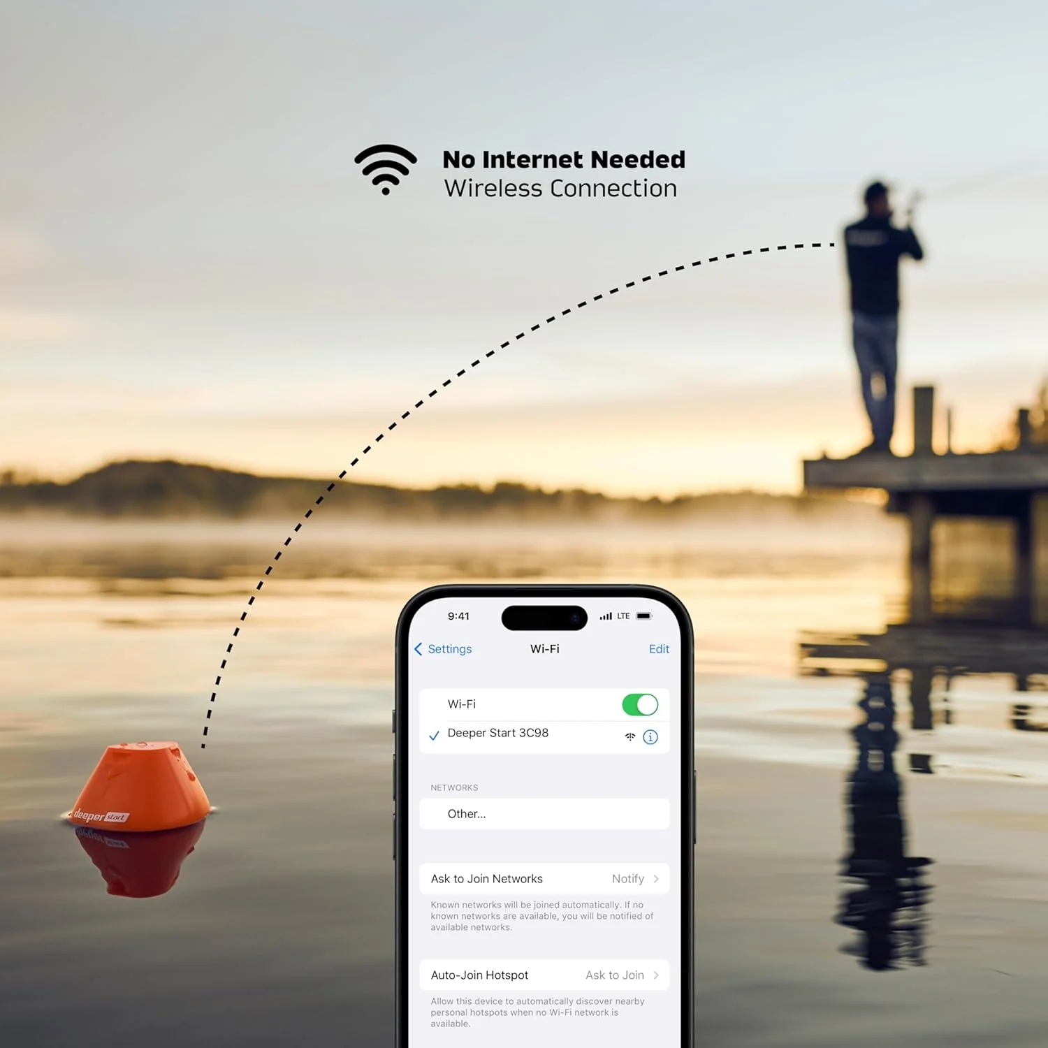 Deeper Sonda de Pesca Inalámbrica START – Conexión WiFi, Alcance 50m y App Móvil (Ideal Orilla) - Image 5