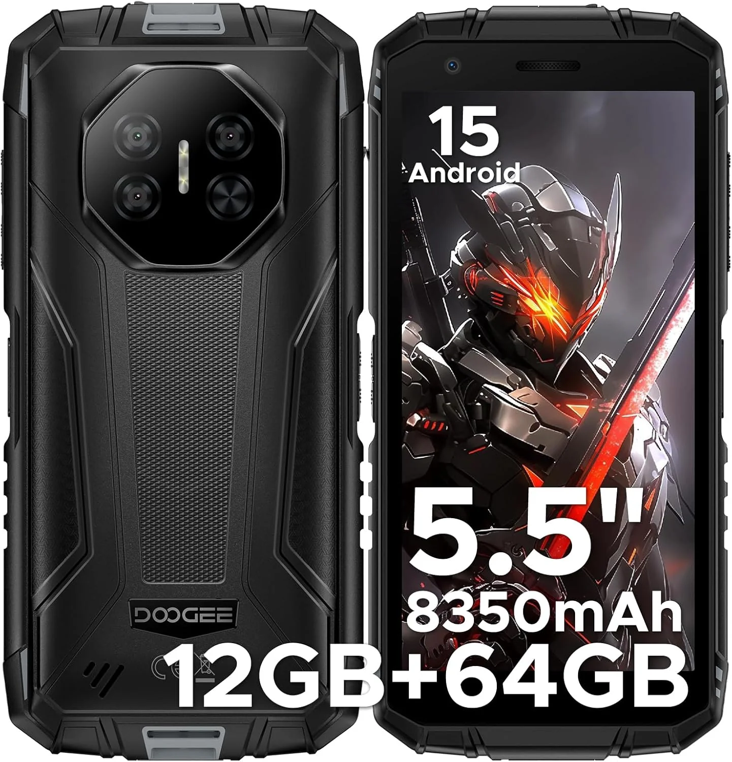 DOOGEE Fire 3 Version Global Celular Indestructible Pantalla 5.5", 8350mAh y Android 15 (Resistente al Agua/Golpes)