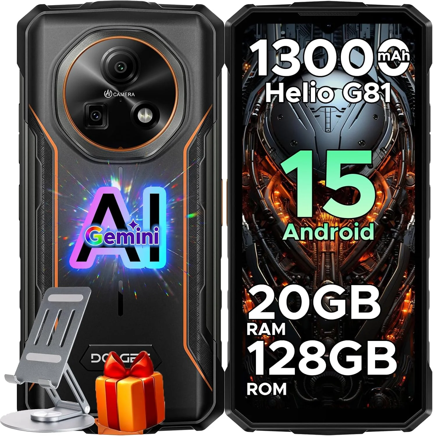 DOOGEE Fire 5 Pro Version Global - Celular Indestructible con Batería 13000mAh | 20GB RAM y 128GB - Image 11