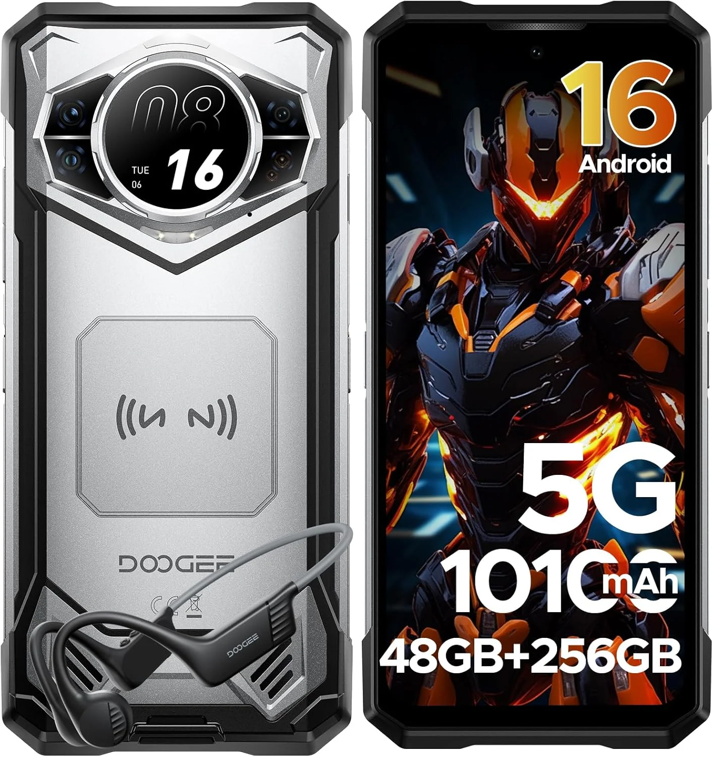 DOOGEE S200 5G Version Global Celular Indestructible Android 16, 100MP y Visión Nocturna (Doble Pantalla)