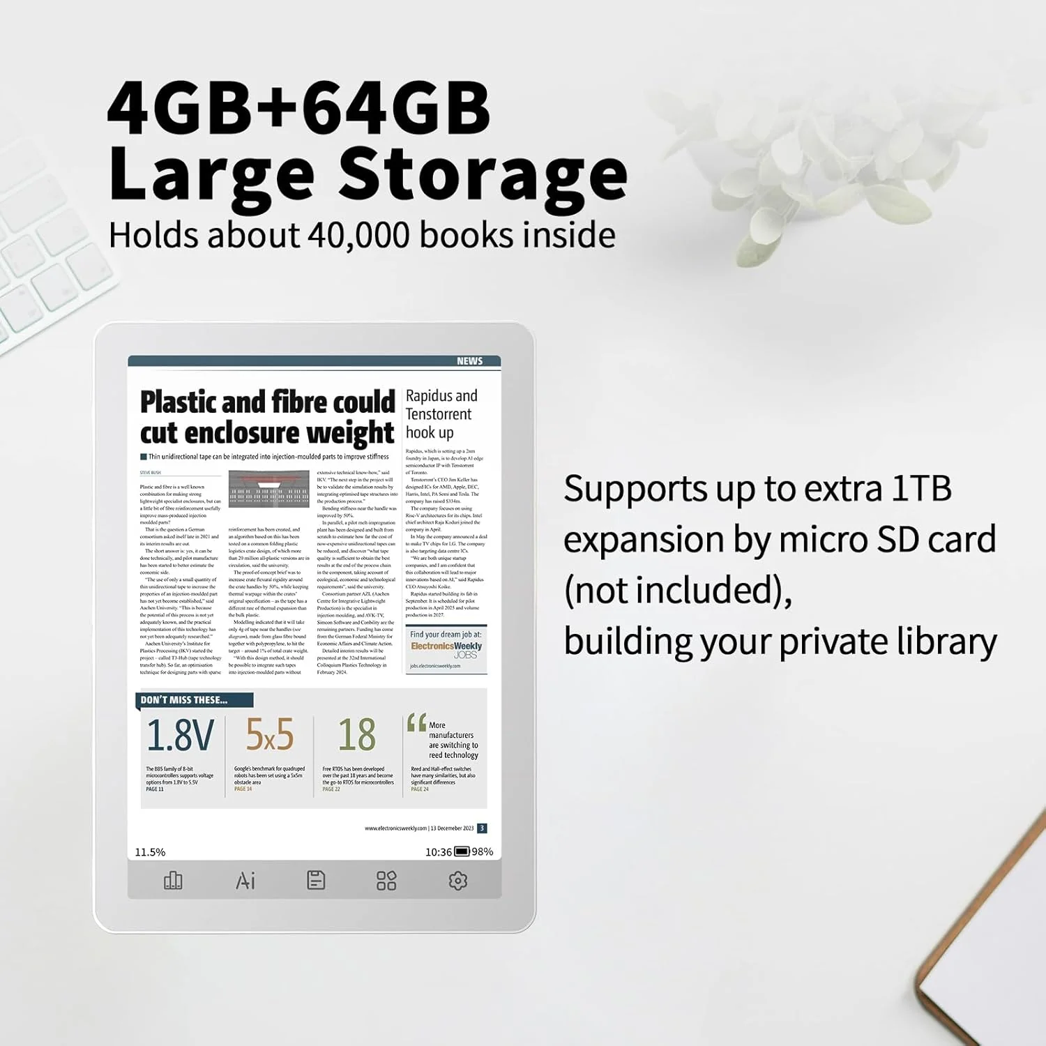 E-Reader Color Bigme B6 6" – Pantalla Kaleido HD 300 PPI, Android 14 y Almacenamiento Expandible (64GB) - Image 4