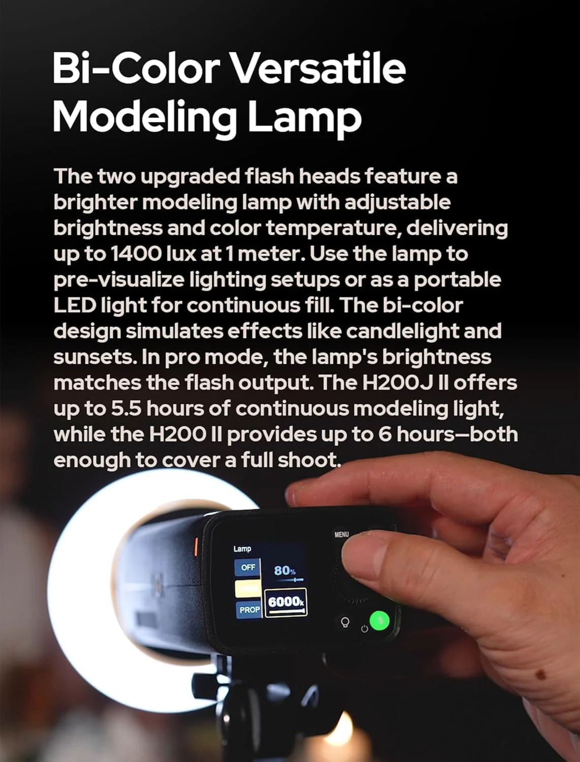 Flash Godox AD200Pro II | Luz de Modelado Bi-Color y Enfriamiento - Image 6