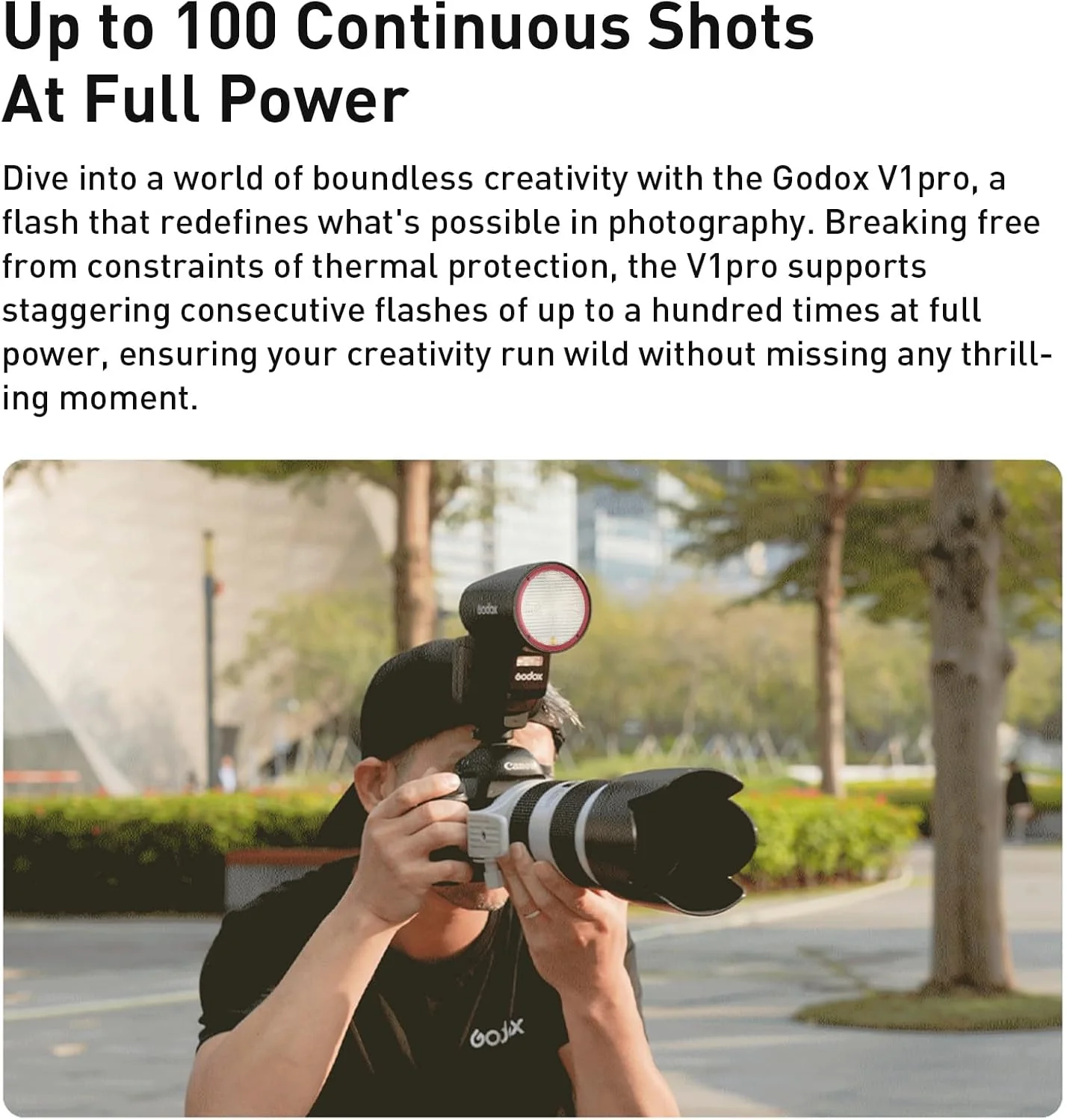 Flash Godox V1Pro de Cabezal Redondo + Sub-Flash SU-1 - Image 2