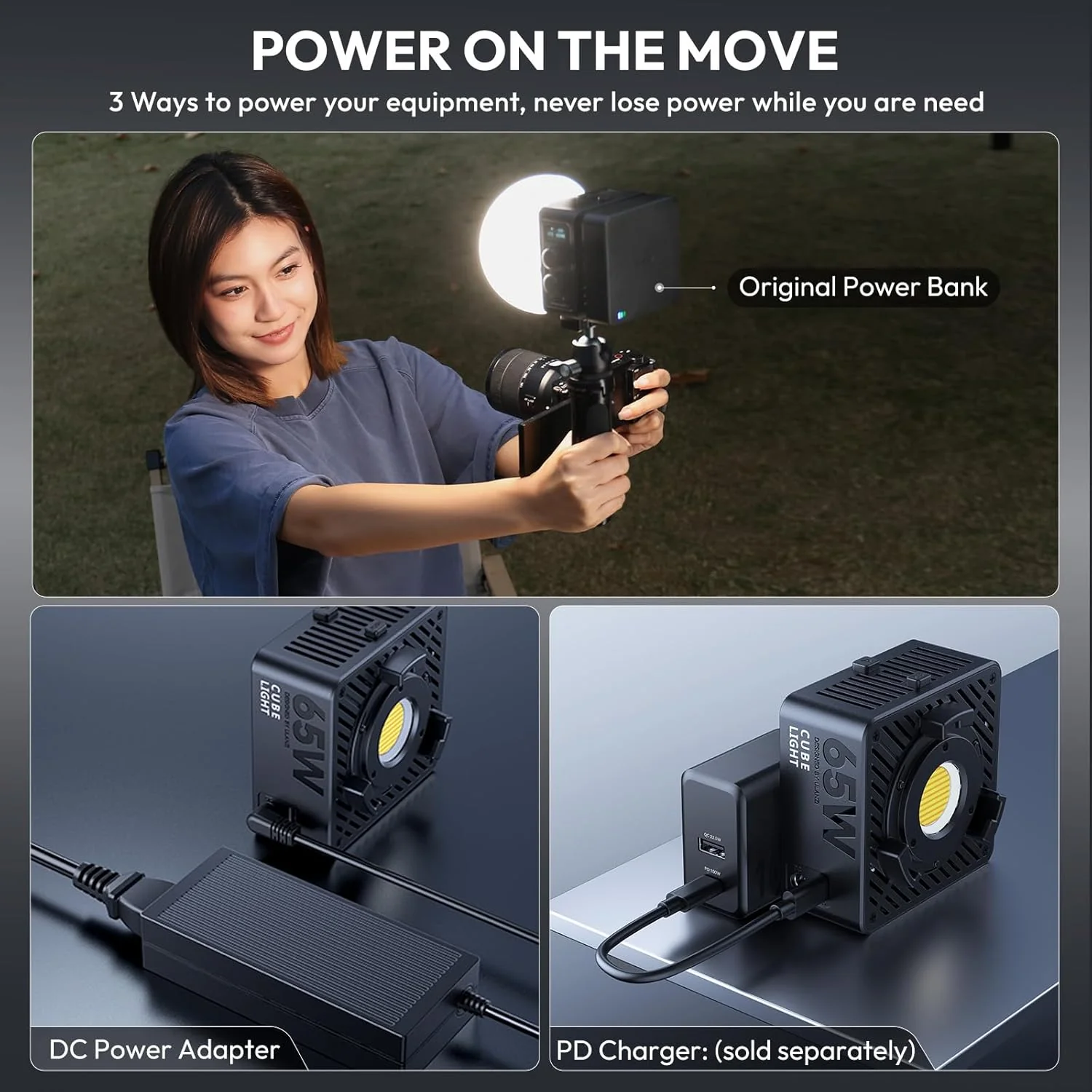 ULANZI Luz de video EC65 - Luz de video LED COB de 65 W - Image 3