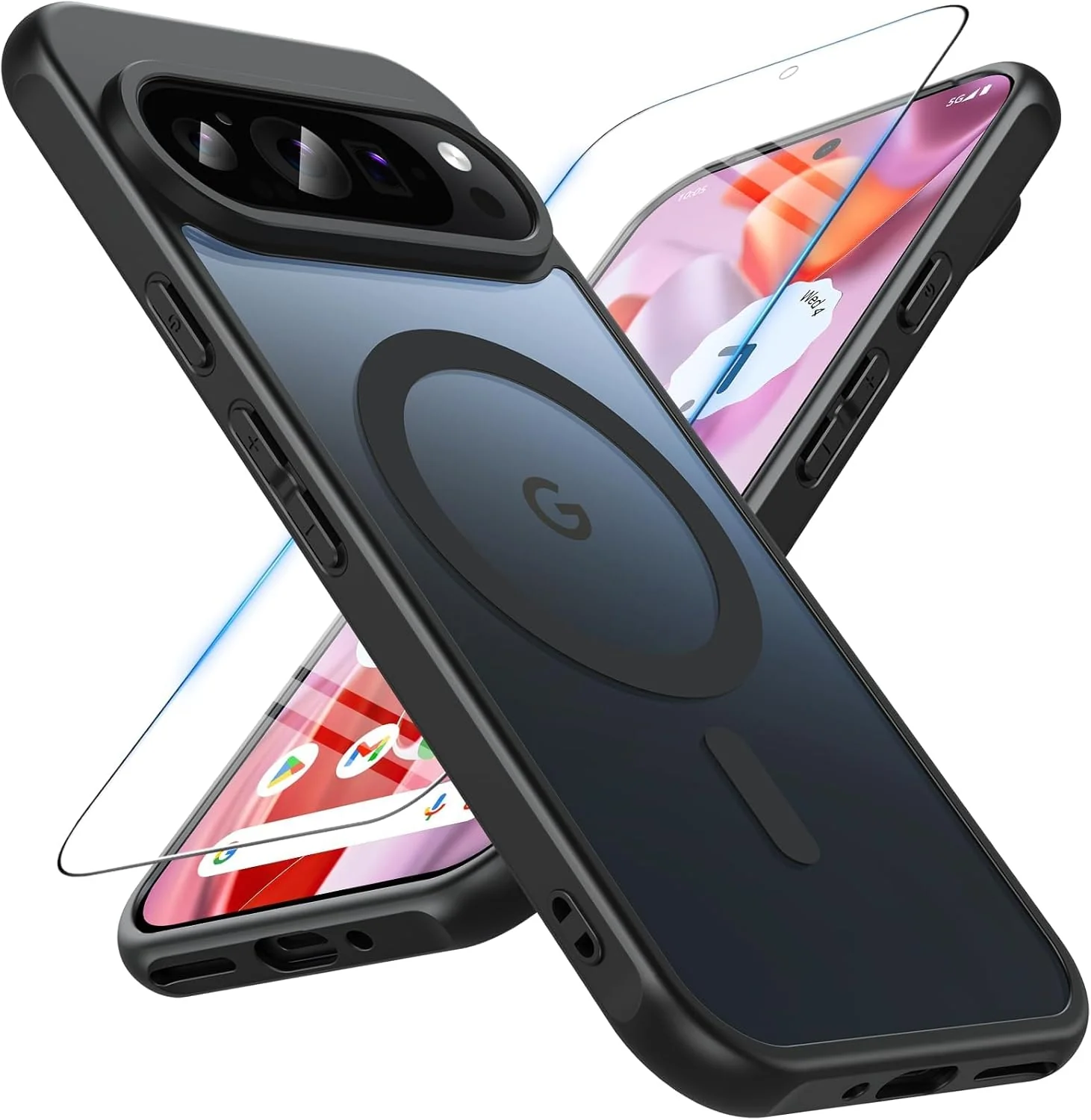 Funda para Google Pixel 10/10 Pro compatible con Magsafe con vidrio templado, [A prueba de golpes, militar], magnética, translúcida, delgada, protectora para Pixel 10/Pixel 10 Pro, verde - Image 10