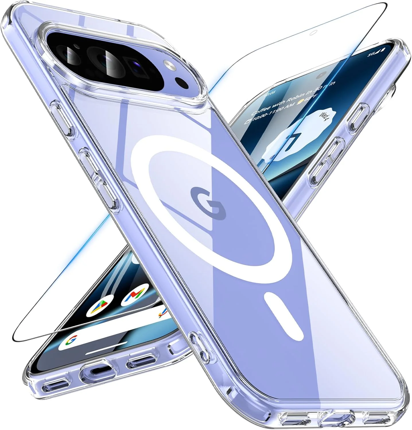 Funda para Google Pixel 10/10 Pro compatible con Magsafe con vidrio templado, [A prueba de golpes, militar], magnética, translúcida, delgada, protectora para Pixel 10/Pixel 10 Pro, verde - Image 17