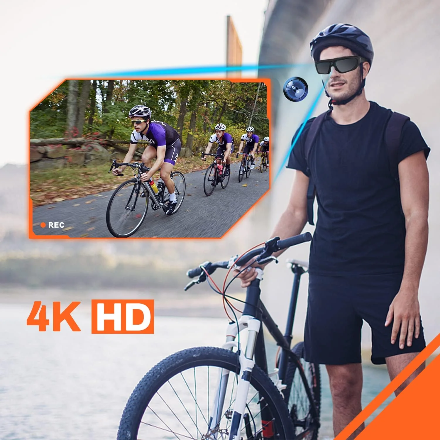 Lentes de sol con cámara 2K HD para video, deportivas - Image 2
