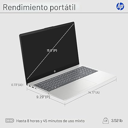 HP Portátil 15-fc0099nr Ryzen 3 7320U 8 GB RAM/SSD de 128 GB - Image 2