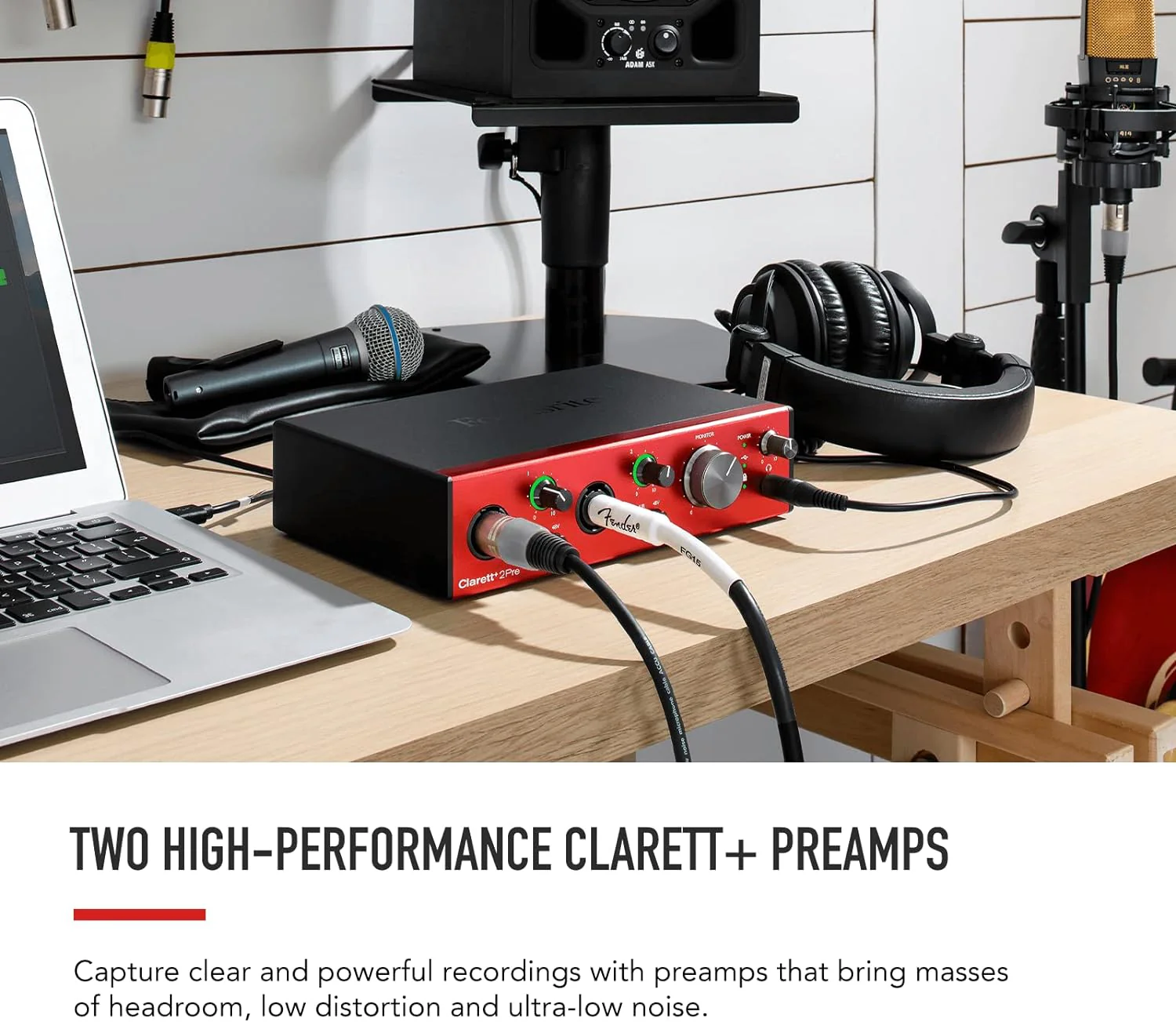 Interfaz de Audio Focusrite Clarett+ 2Pre – USB-C con Preamps Analógicos Air y Expansión ADAT - Image 3