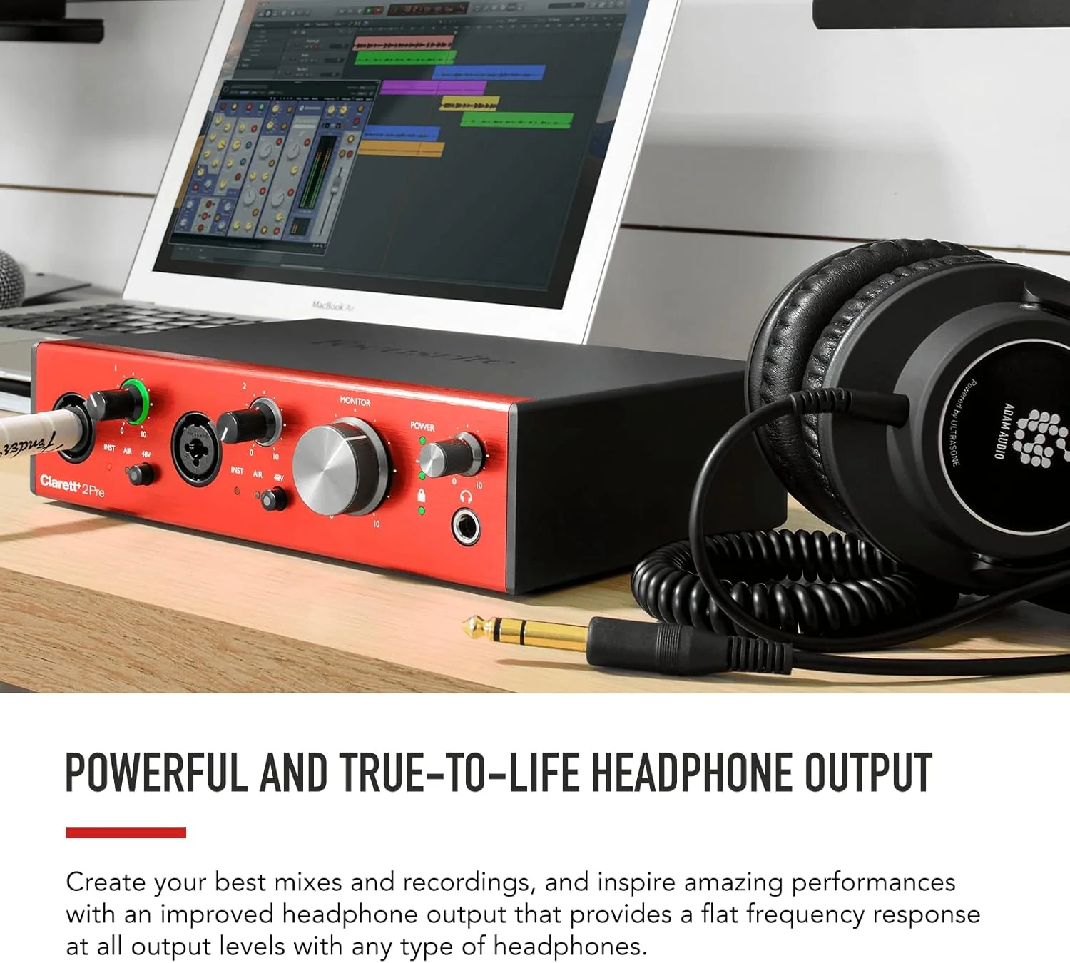 Interfaz de Audio Focusrite Clarett+ 2Pre – USB-C con Preamps Analógicos Air y Expansión ADAT - Image 6