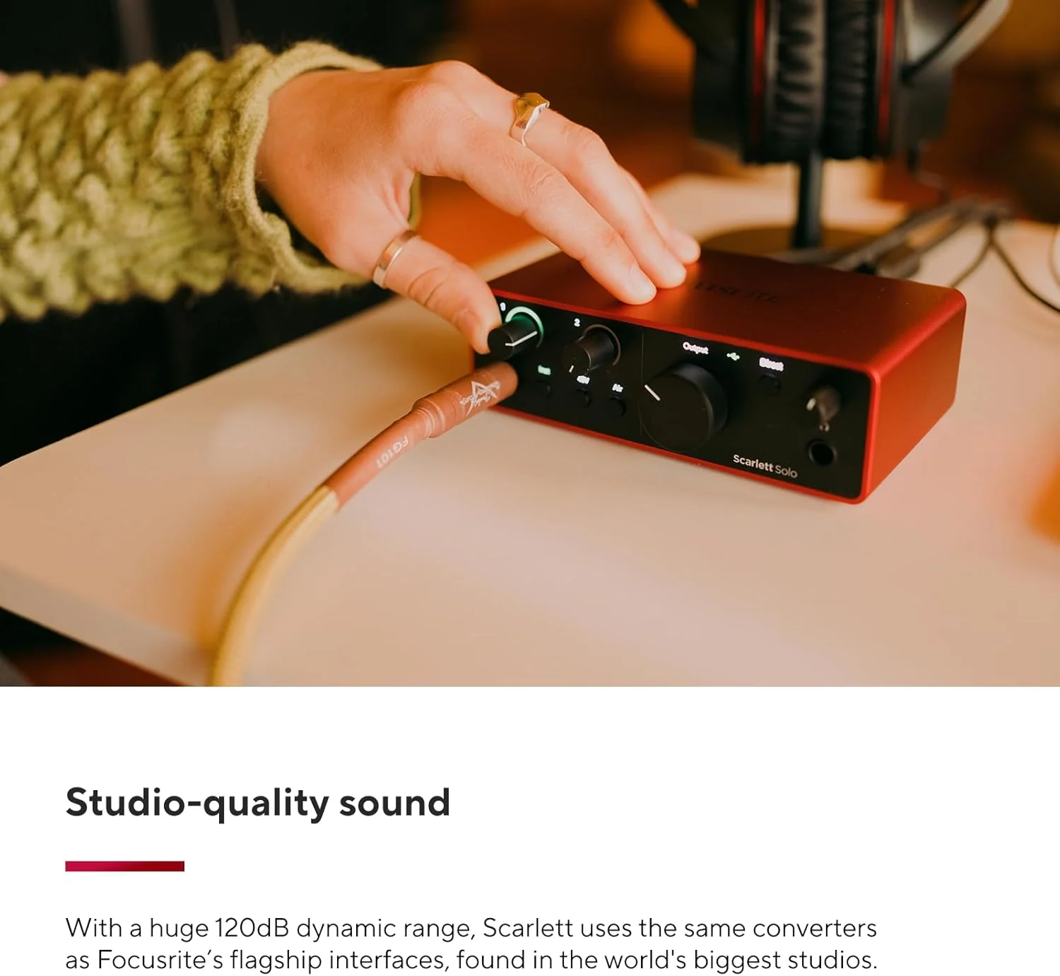 Interfaz de Audio Focusrite Scarlett Solo 4th Gen – Rango Dinámico 120dB, Modo Air y Suite de Software - Image 4