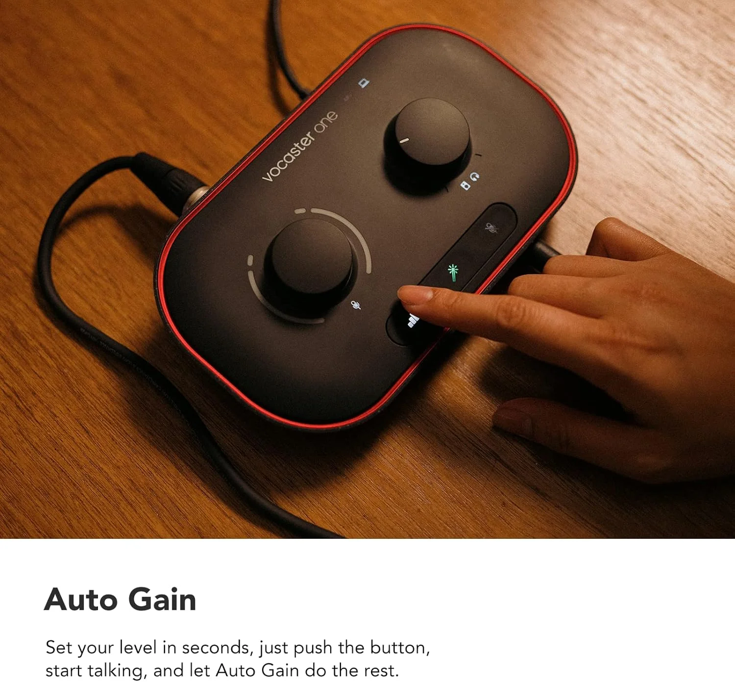 Interfaz de Podcast Focusrite Vocaster One – 70dB de Ganancia, Auto Gain y Conexión para Cámara/Móvil - Image 5