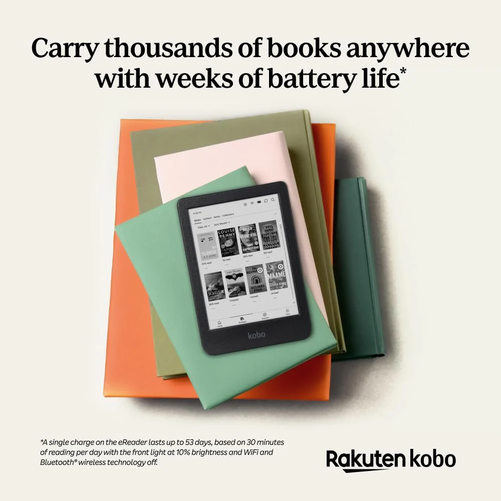 Kobo Clara BW Ereader: Lector Electrónico de 6” con Comfortlight PRO (Luz Azul Reducida), 16GB, a Prueba de Agua y Audiolibros - Image 8