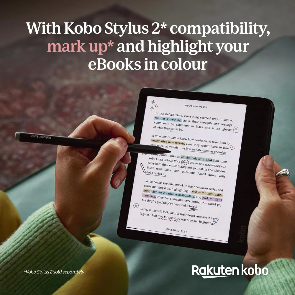 Kobo Libra Colour Ereader: Lector Electrónico de 7” con Pantalla Color E Ink Kaleido™ 3, a Prueba de Agua y Audiolibros - Image 2