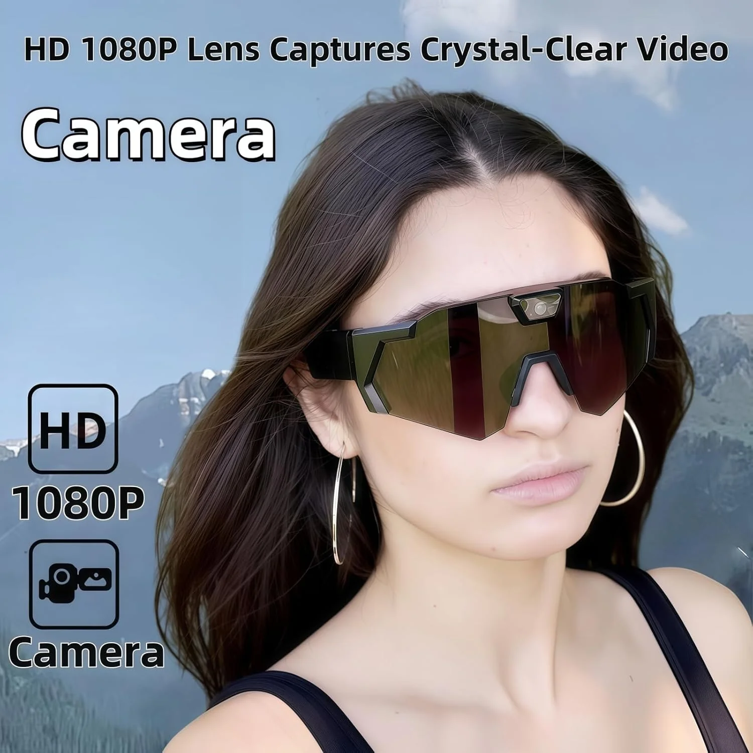 Lentes con cámara inteligente para deportes al aire libre, grabación de vídeo HD - Image 3