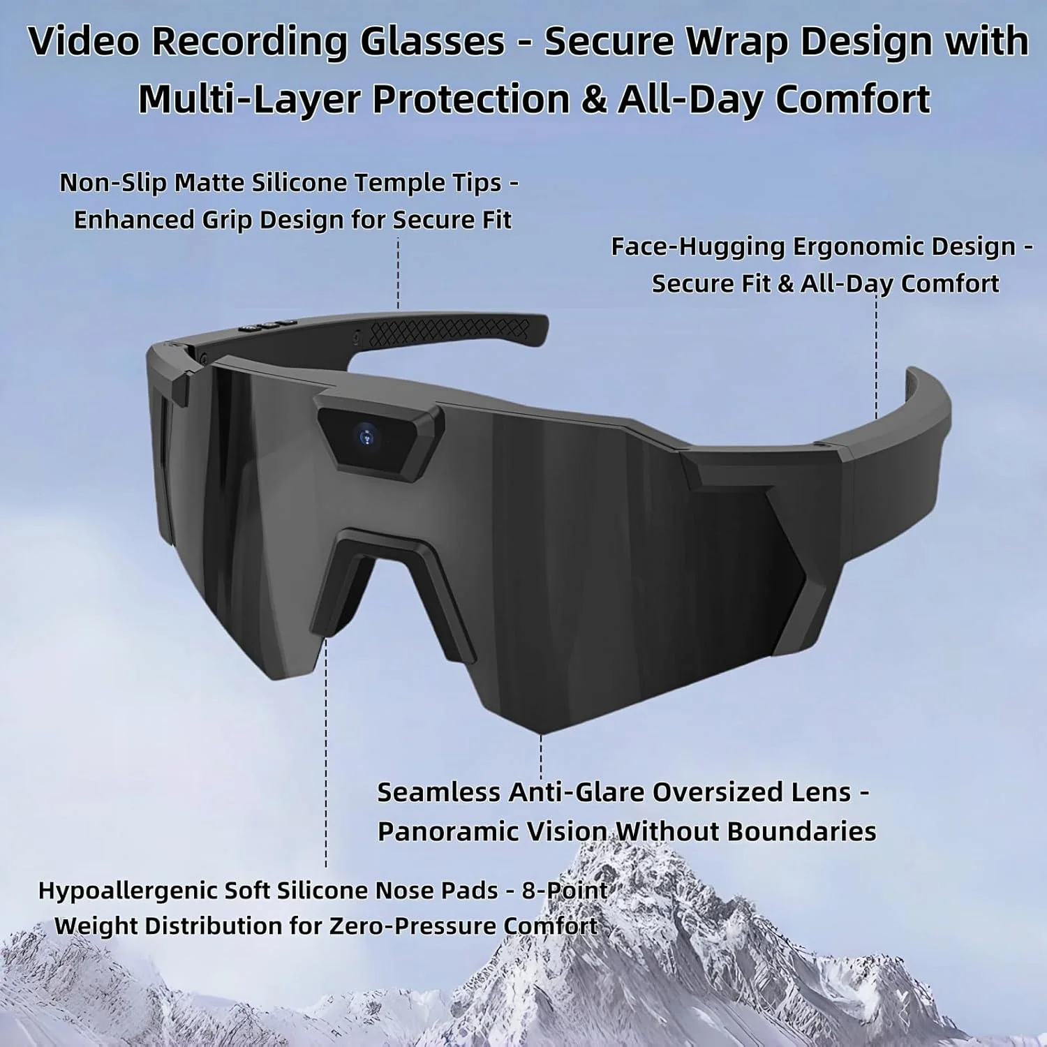 Lentes con cámara inteligente para deportes al aire libre, grabación de vídeo HD - Image 6
