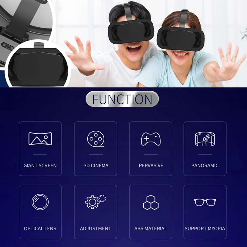 Lentes de realidad virtual 3D SUPVR, gafas universales de realidad virtual con soporte para pantalla panorámica de 360°- - Image 6