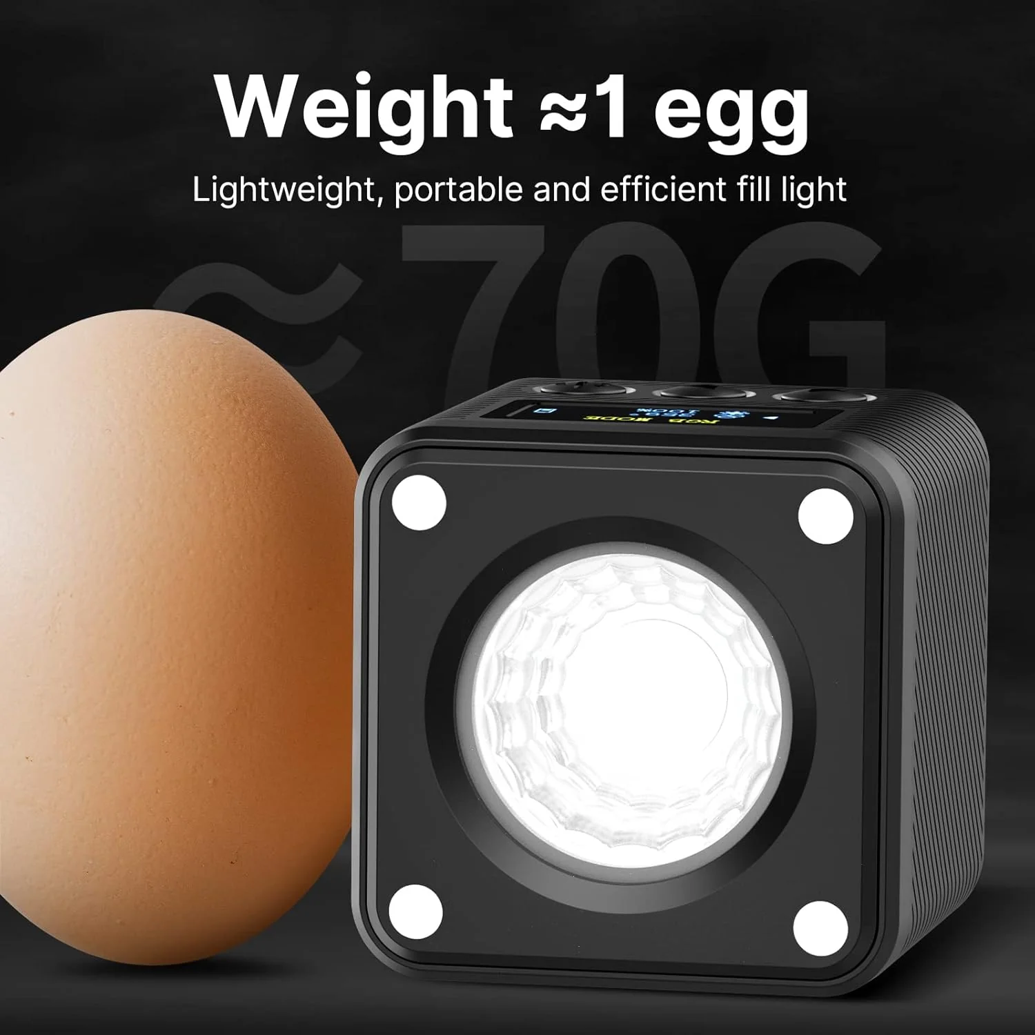 Ulanzi L2 COB RGB - Luz de video LED, luz LED portátil a todo color de 360° - Image 4