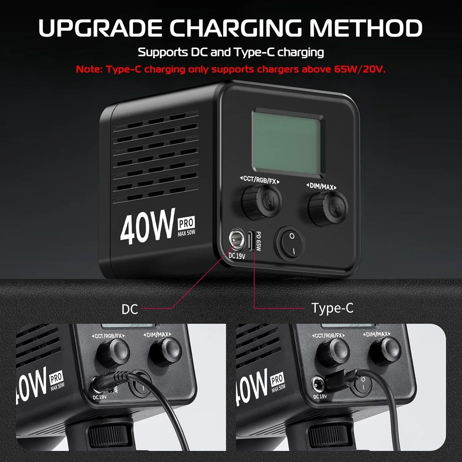 ULANZI Luz de video LED portátil de 40 W Pro - Image 4