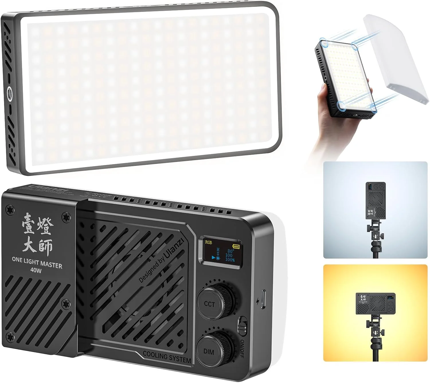 Luz LED Ulanzi 40W Portátil Serie Pro | RGB / Bi-Color