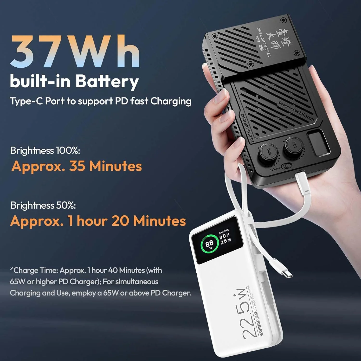 Luz LED Ulanzi 40W Portátil Serie Pro | RGB / Bi-Color - Image 6