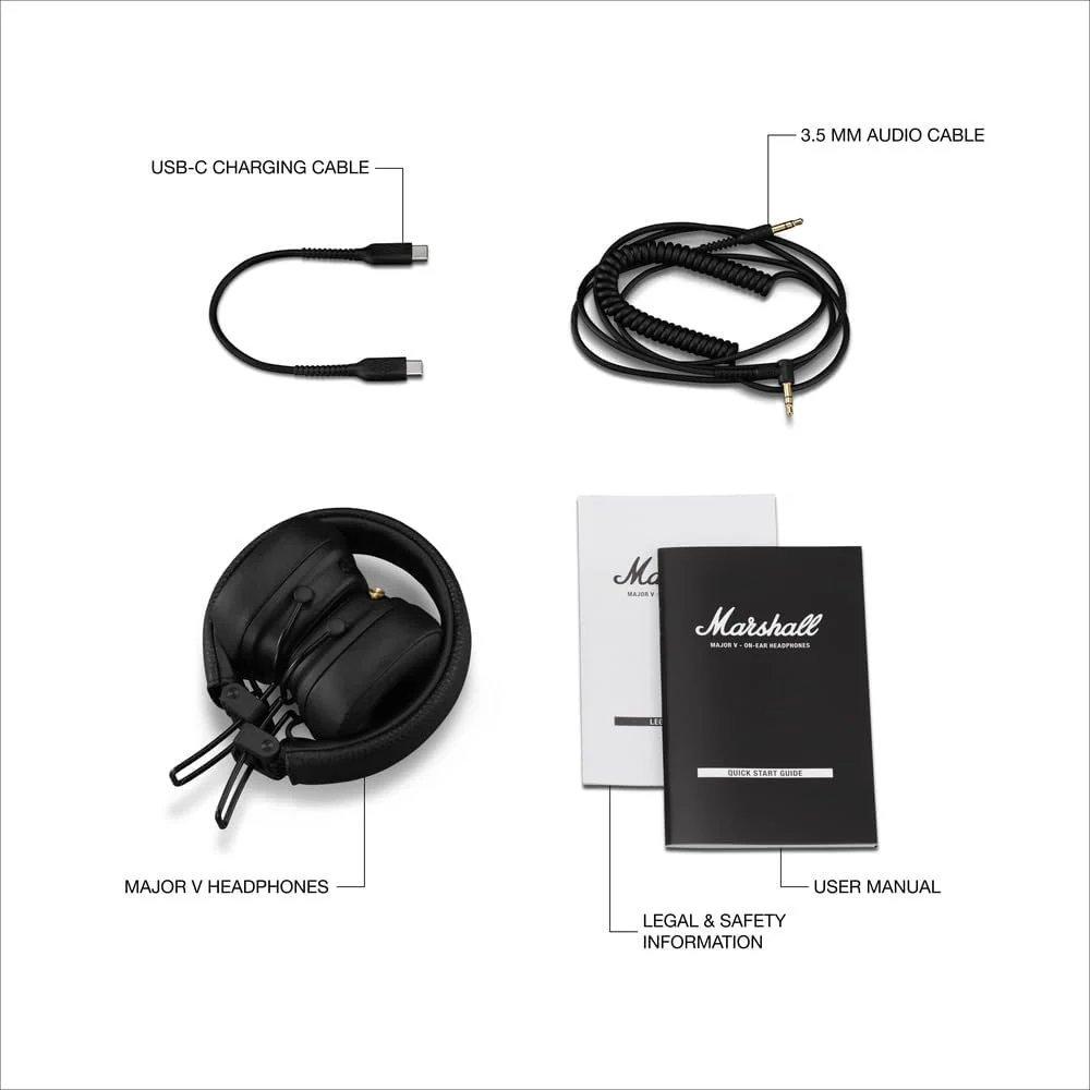 Marshall Major V | Auriculares On-Ear | 100+ Horas y Carga Inalámbrica - Image 3