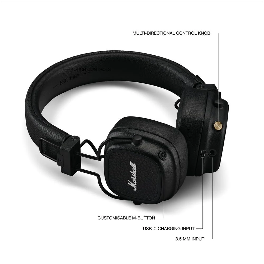Marshall Major V | Auriculares On-Ear | 100+ Horas y Carga Inalámbrica - Image 4