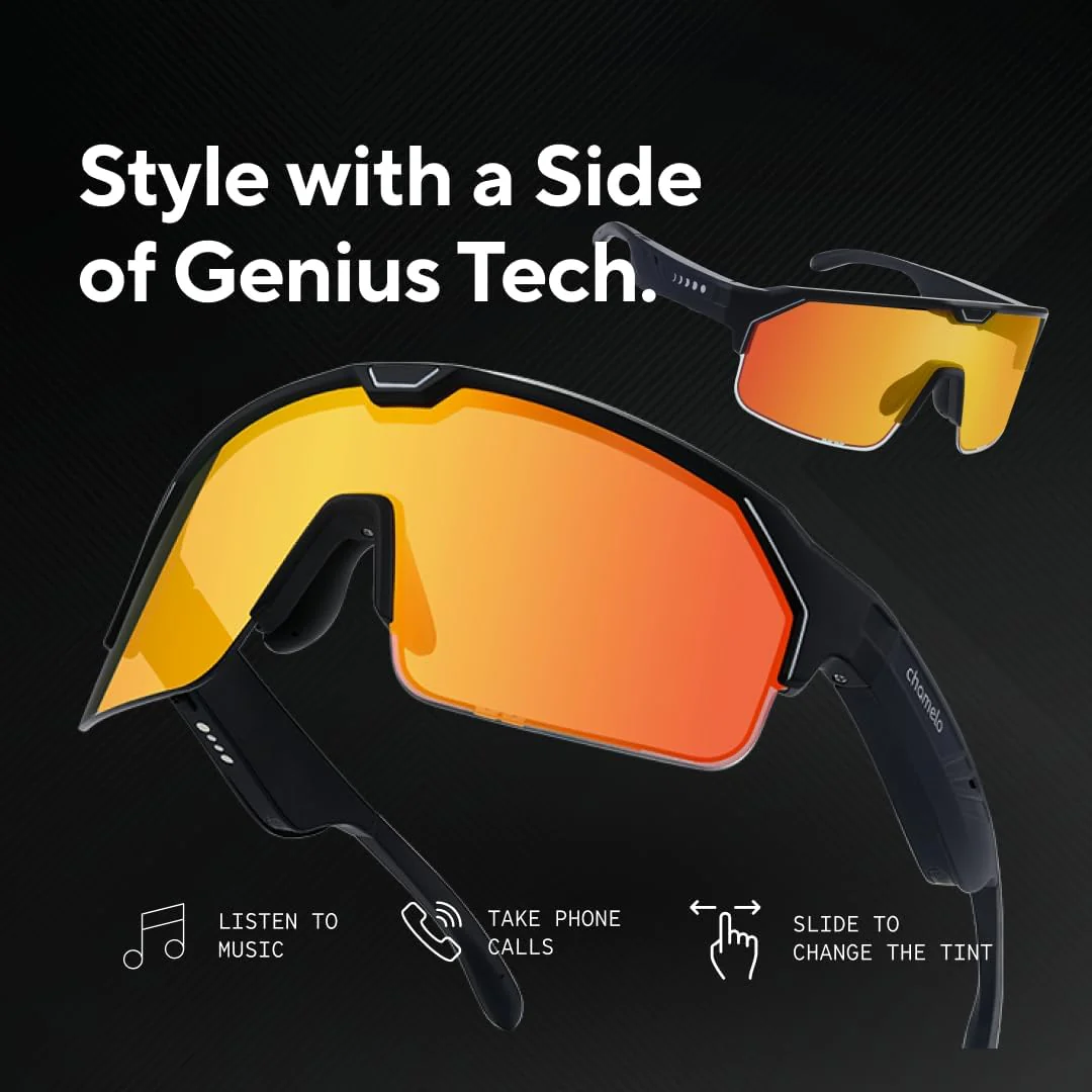 Gafas de Sol Inteligentes CHAMELO Music Shield Smart Audio | Gafas Bluetooth de Oído Abierto para Hombres y Mujeres con Control Electrónico de Tinte - Image 7