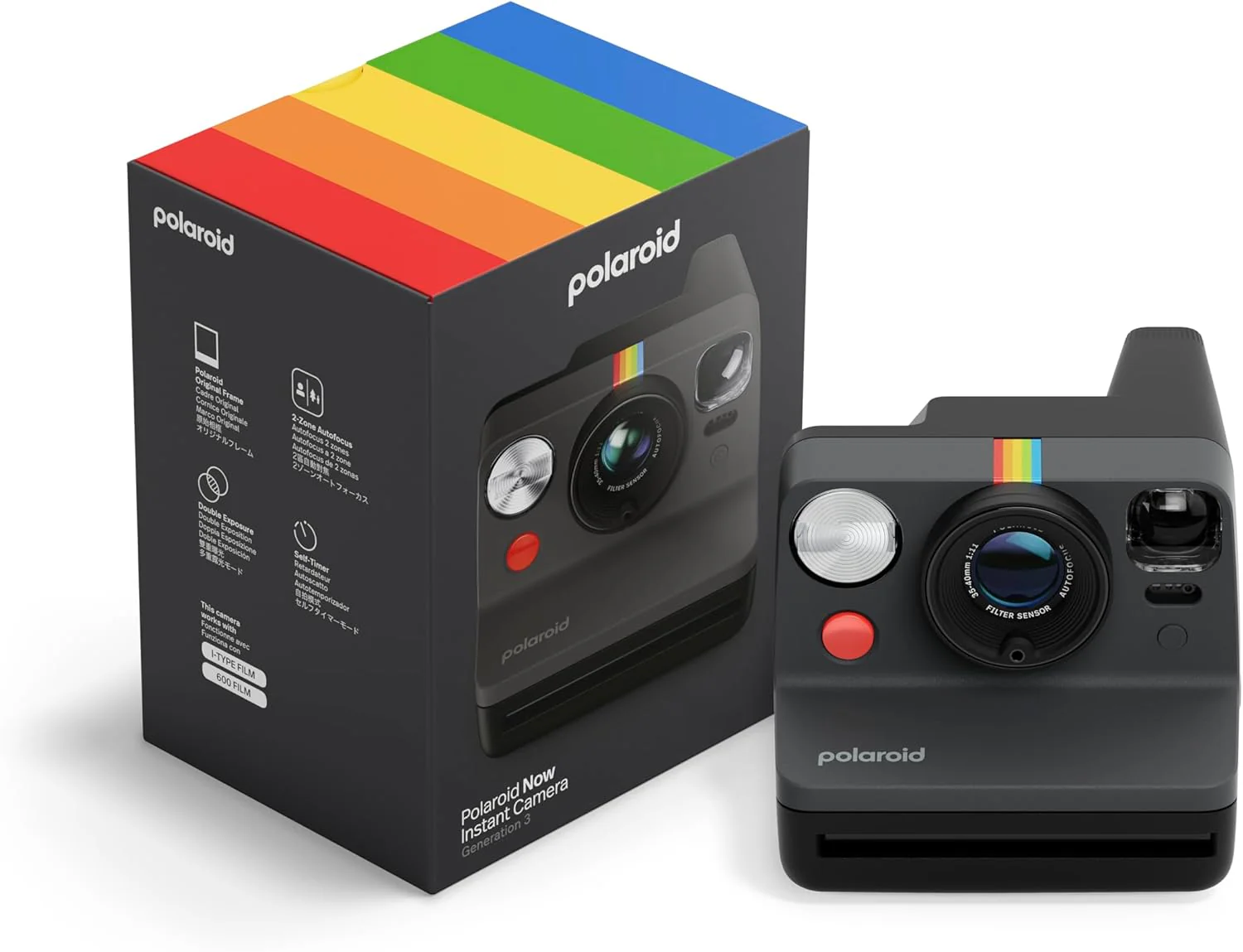 Polaroid Now Gen 3 - Cámara Instantánea, Autodisparador, Enfoque Automático, Doble Exposición y Carga USB-C