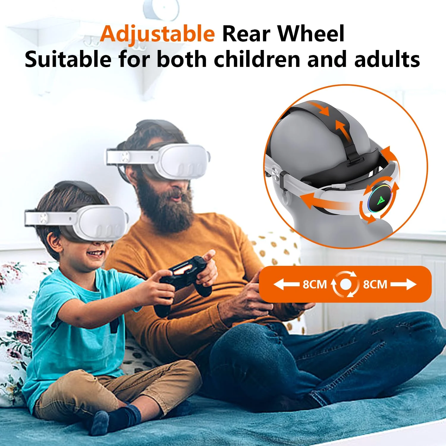 Auriculares VR RGB para Oculus/Meta Quest 3/3S, correa para la cabeza con batería de 10 000 mAh, correa Elite recargable que extiende el tiempo de reproducción de 4 a 6 horas y es ajustable para auriculares VR compatibles con accesorios Quest 3/3S. - Image 6