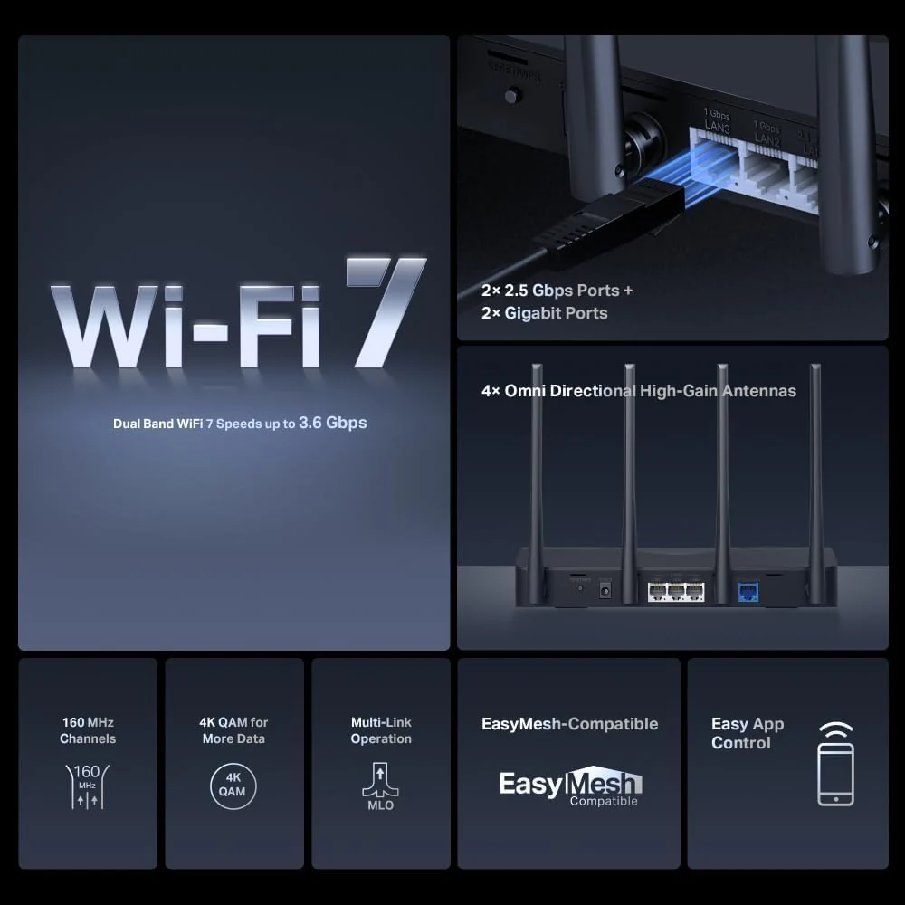 Router Mercusys MR27BE | Wi-Fi 7 BE3600 y Puertos 2.5G - Image 3