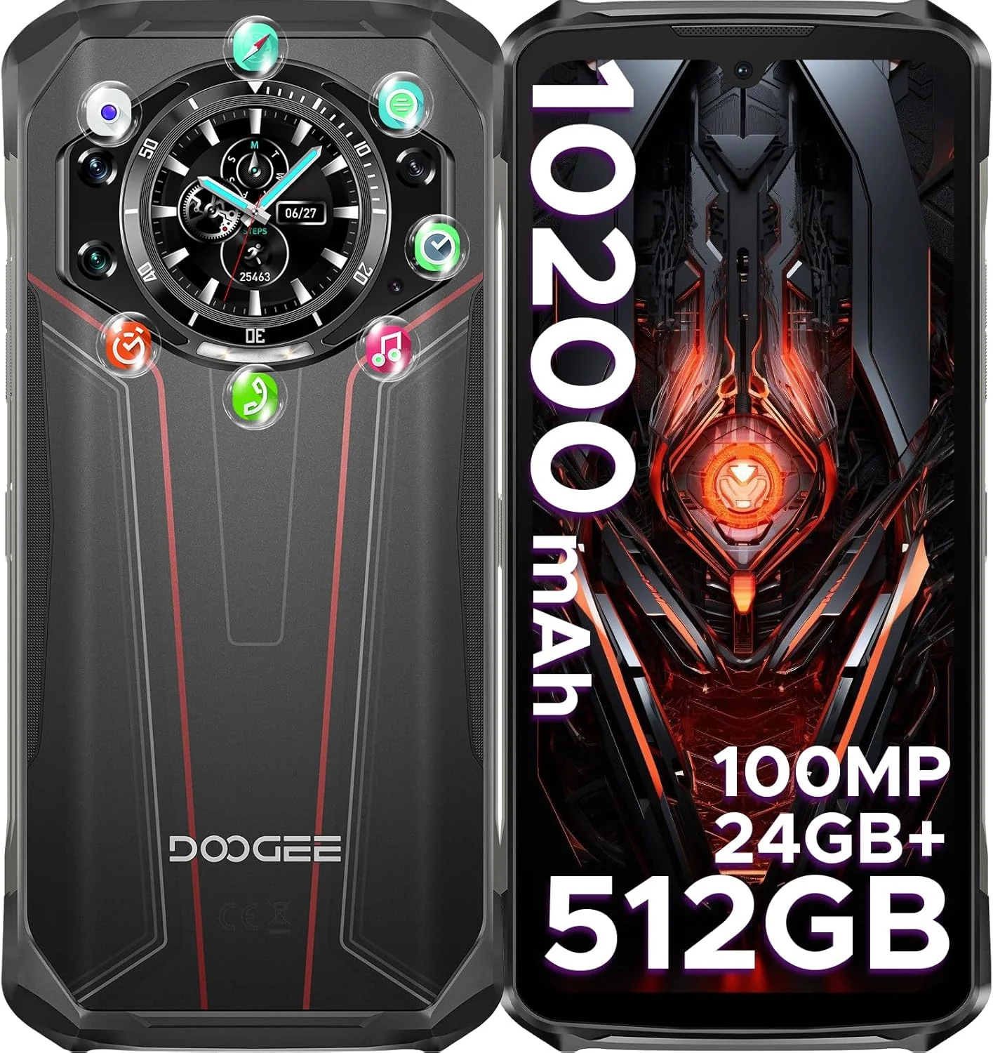 DOOGEE S119 (2025) Version Global Celular Indestructible Doble Pantalla, 100MP y Visión Nocturna (10200mAh)