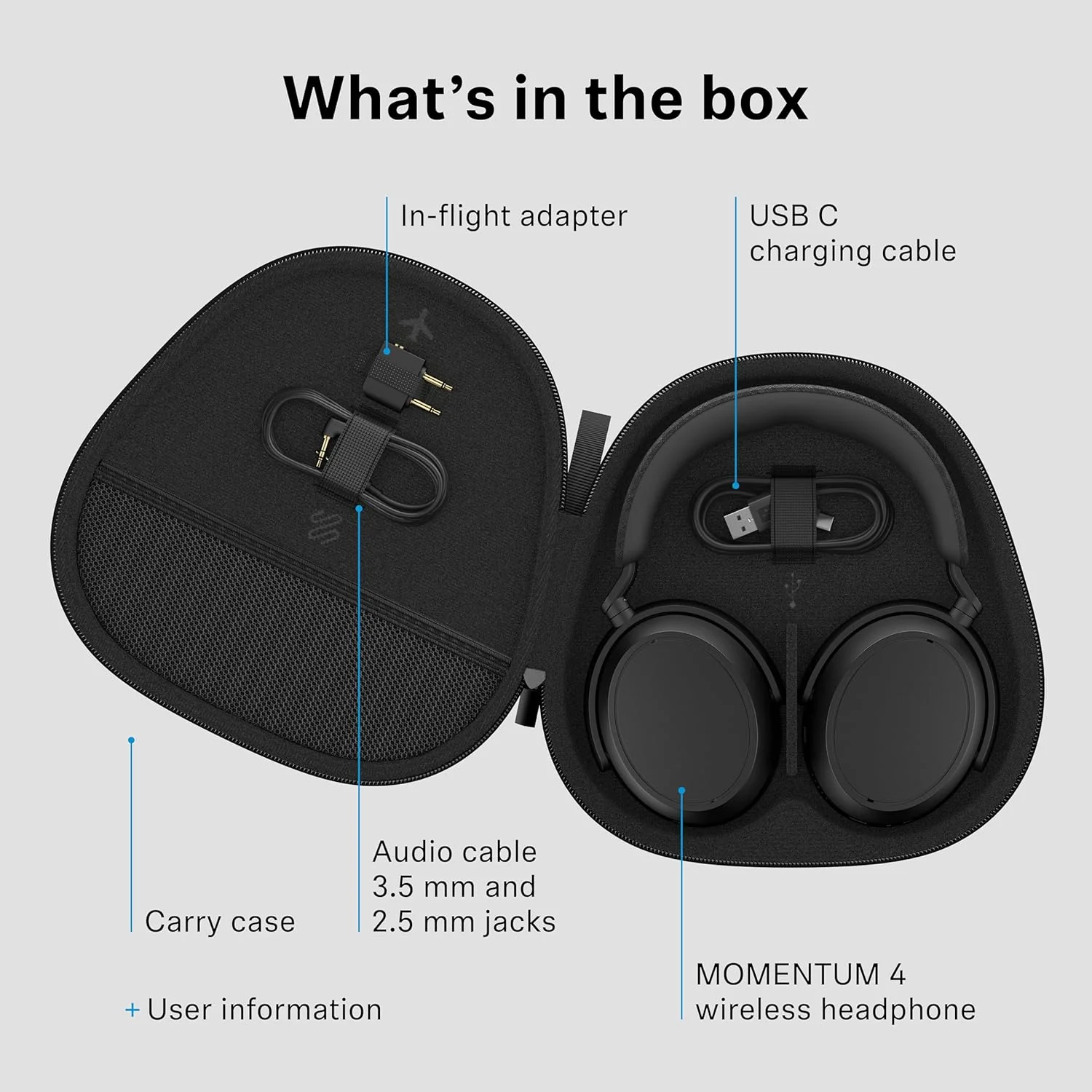 Sennheiser MOMENTUM 4 Wireless: Auriculares Over-Ear Bluetooth con Cancelación de Ruido Adaptativa, 60h de Batería y Sonido Personalizable (Seminuevo) - Image 9