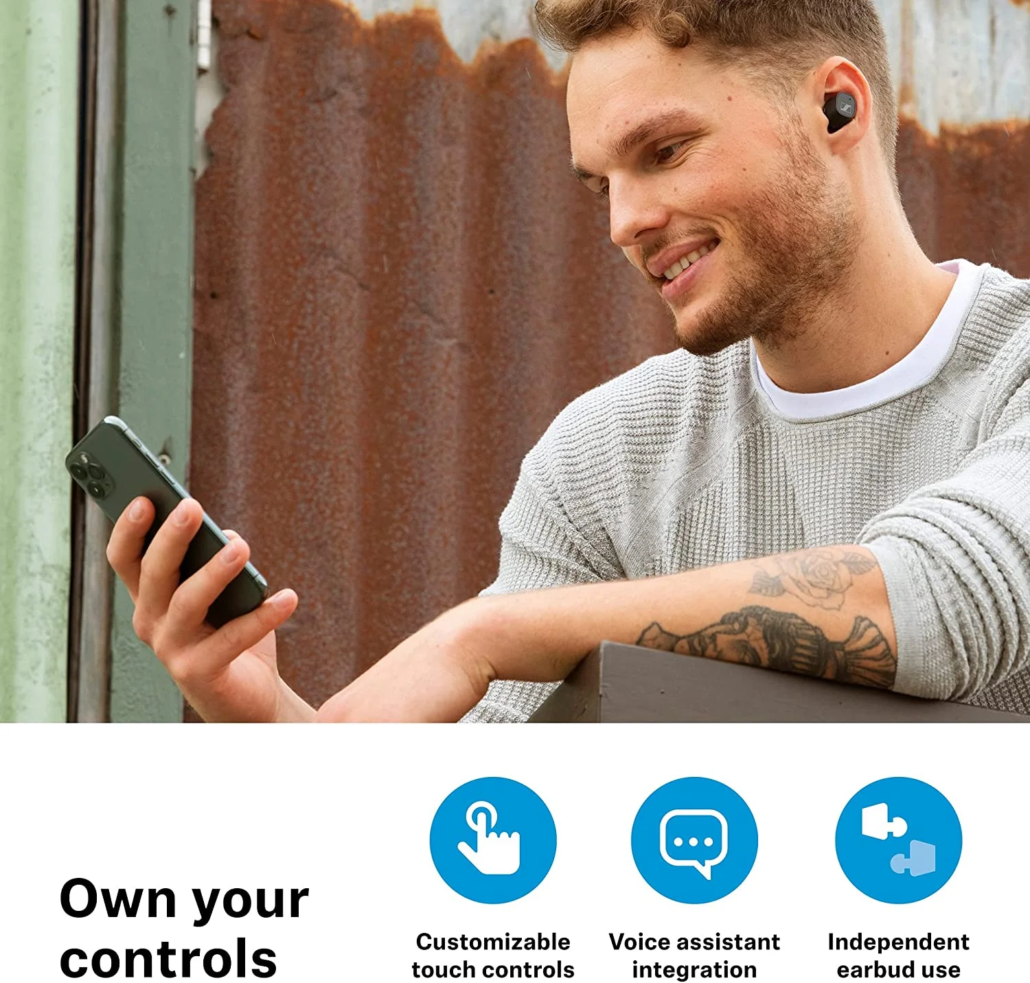 Sennheiser CX Plus True Wireless: Audífonos In-Ear Bluetooth con ANC, IPX4, Controles Táctiles y 24 Horas de Batería (Seminuevo) - Image 9
