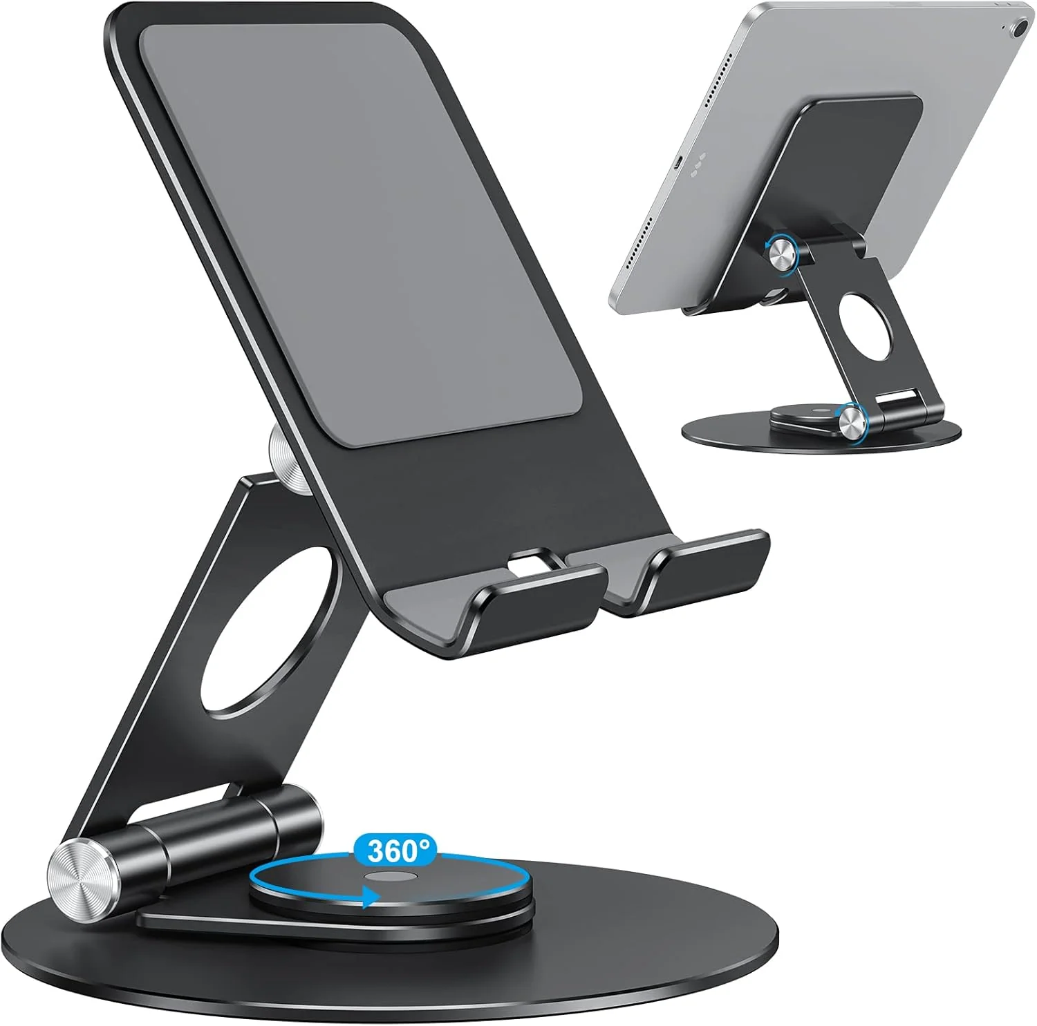 Soporte Giratorio para Tablet T6 para iPad con Base de Rotación de 360°, Soporte Plegable y Ajustable para Dibujo, Compatible con iPad Pro/Air/Mini y más, Plateado. - Image 10