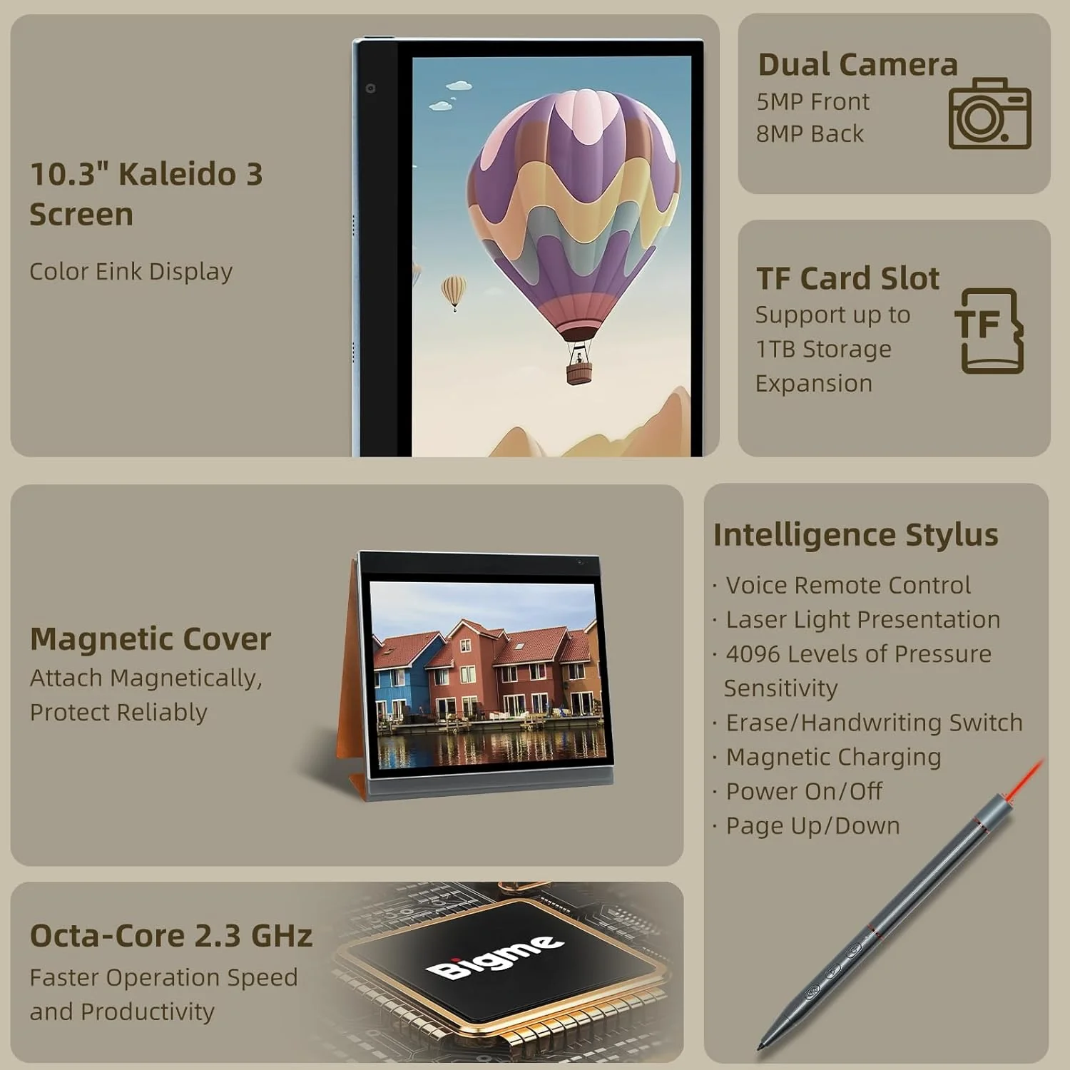 Tablet E-Ink Color Bigme InkNote 10.3" – Pantalla de Papel Digital con Cámara, 4 Micrófonos y Android - Image 4