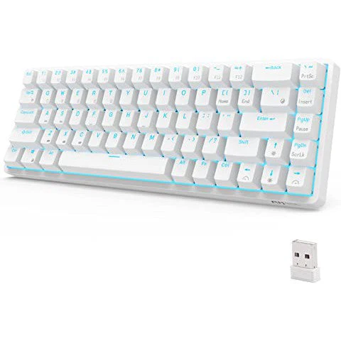 Teclado Gamer Mecánico RK G68 RGB Blanco con Switch Cherry Brown